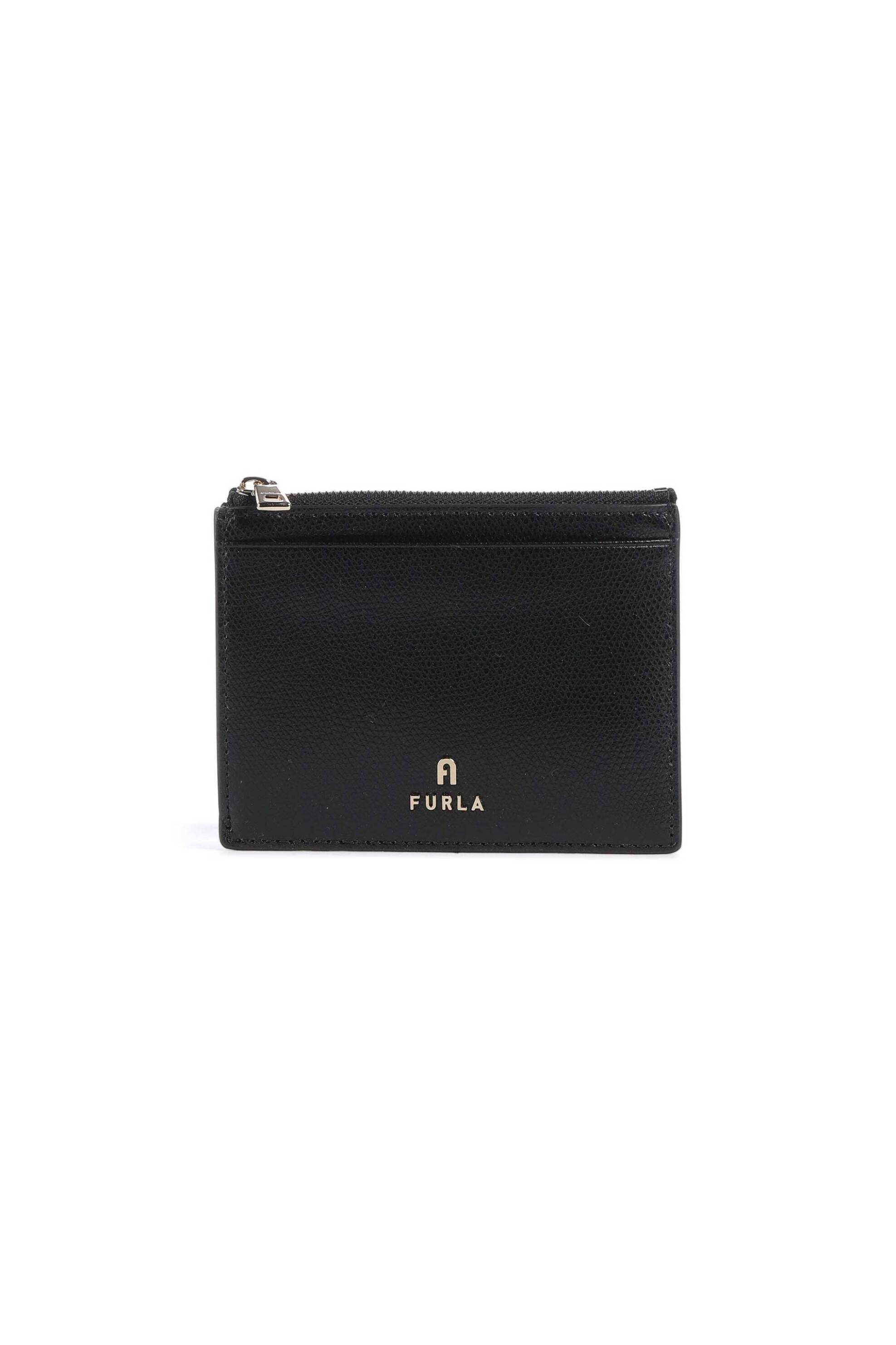 Furla γυναικεία δερμάτινη θήκη για κάρτες με μεταλλικό λογότυπο 