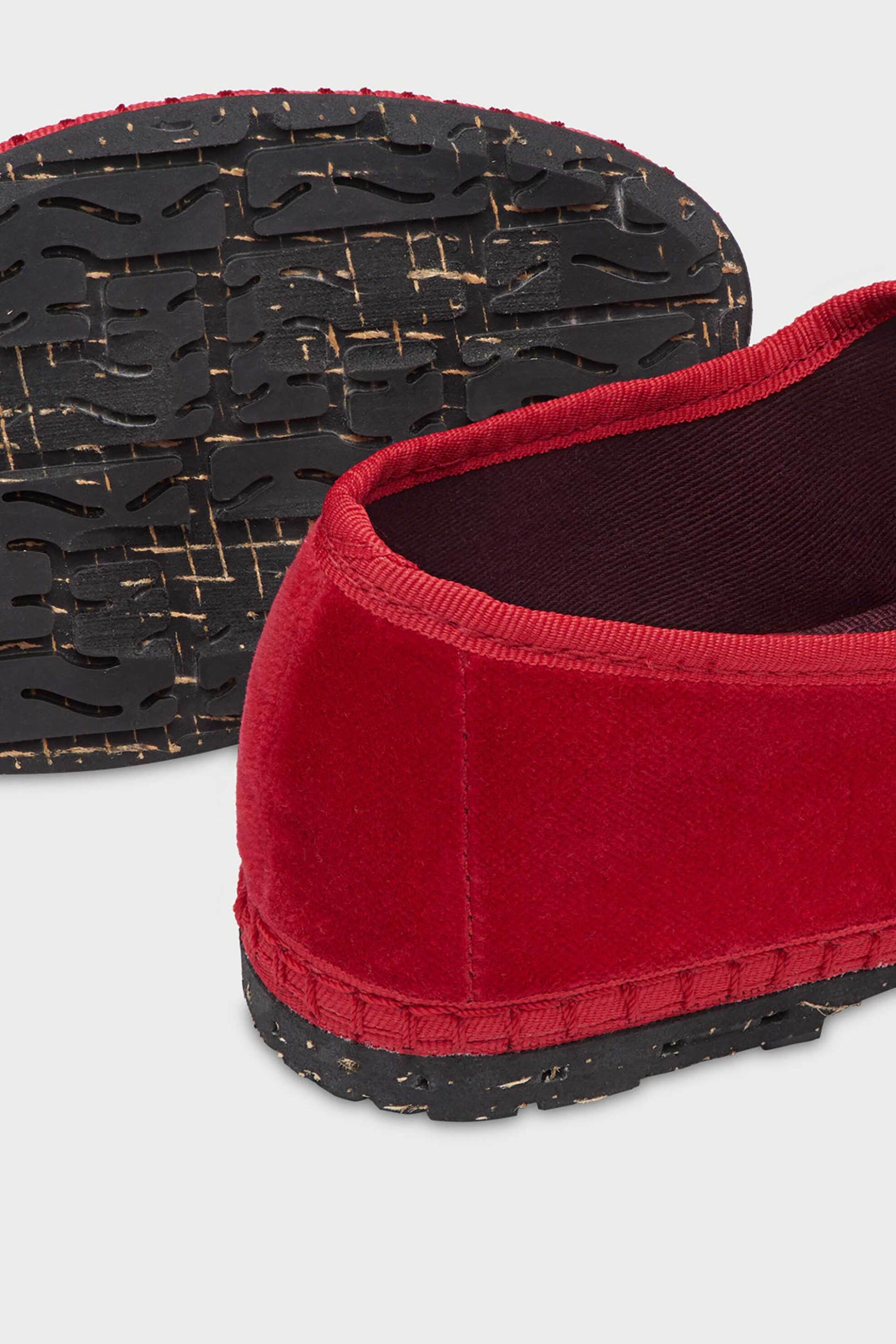 Flabelus γυναικείες μπαλαρίνες με μπαρέτα και βελούδινη υφή "Mellark" - MELLARK Κόκκινο φωτογραφία