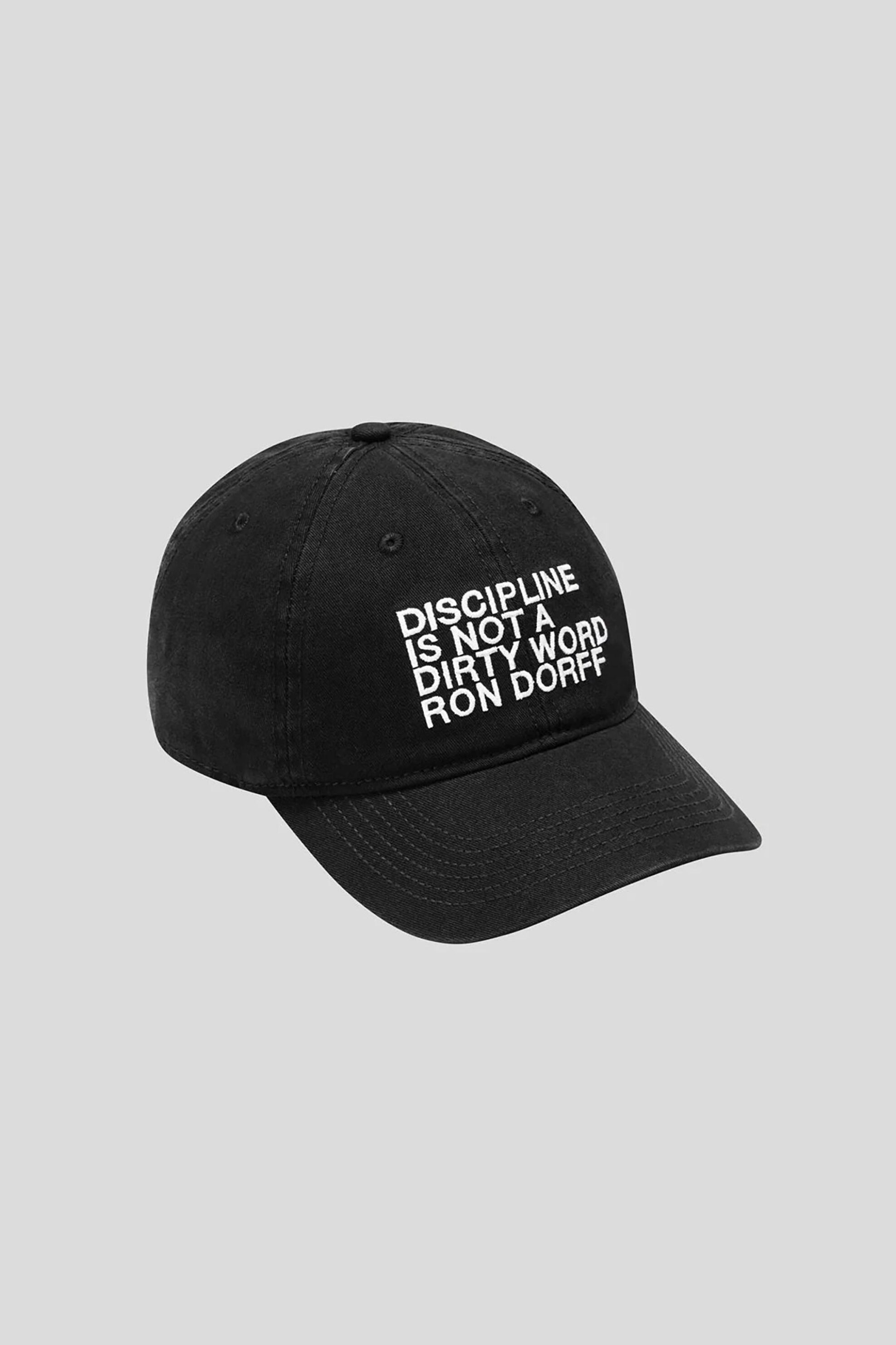 Ron Dorff ανδρικό καπέλο jockey με κέντημένο μοτίβο "Discipline" - 00CA630 Μαύρο