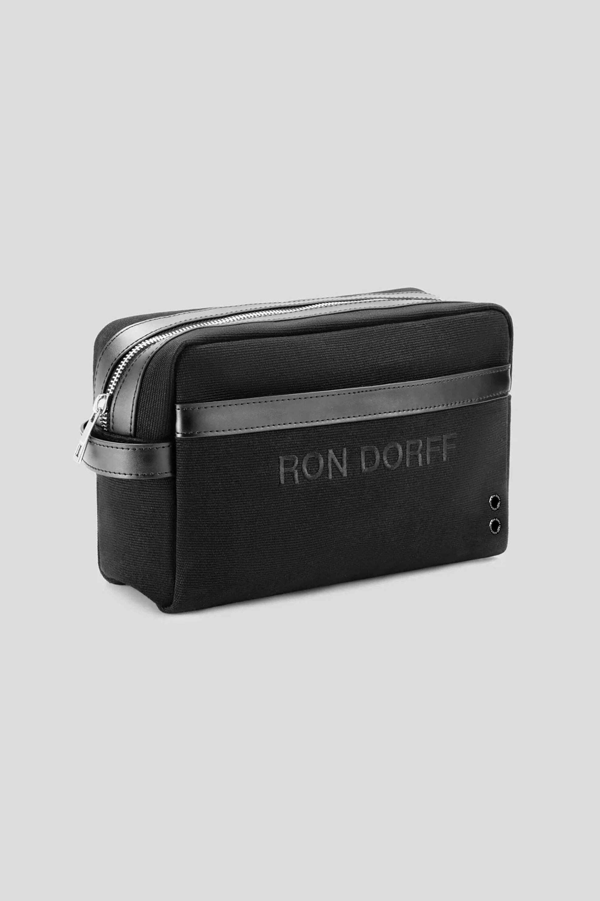 RON DORFF Ron Dorff ανδρικό νεσεσέρ με δερμάτινες λεπτομέρειες - 18BG88 Μαύρο