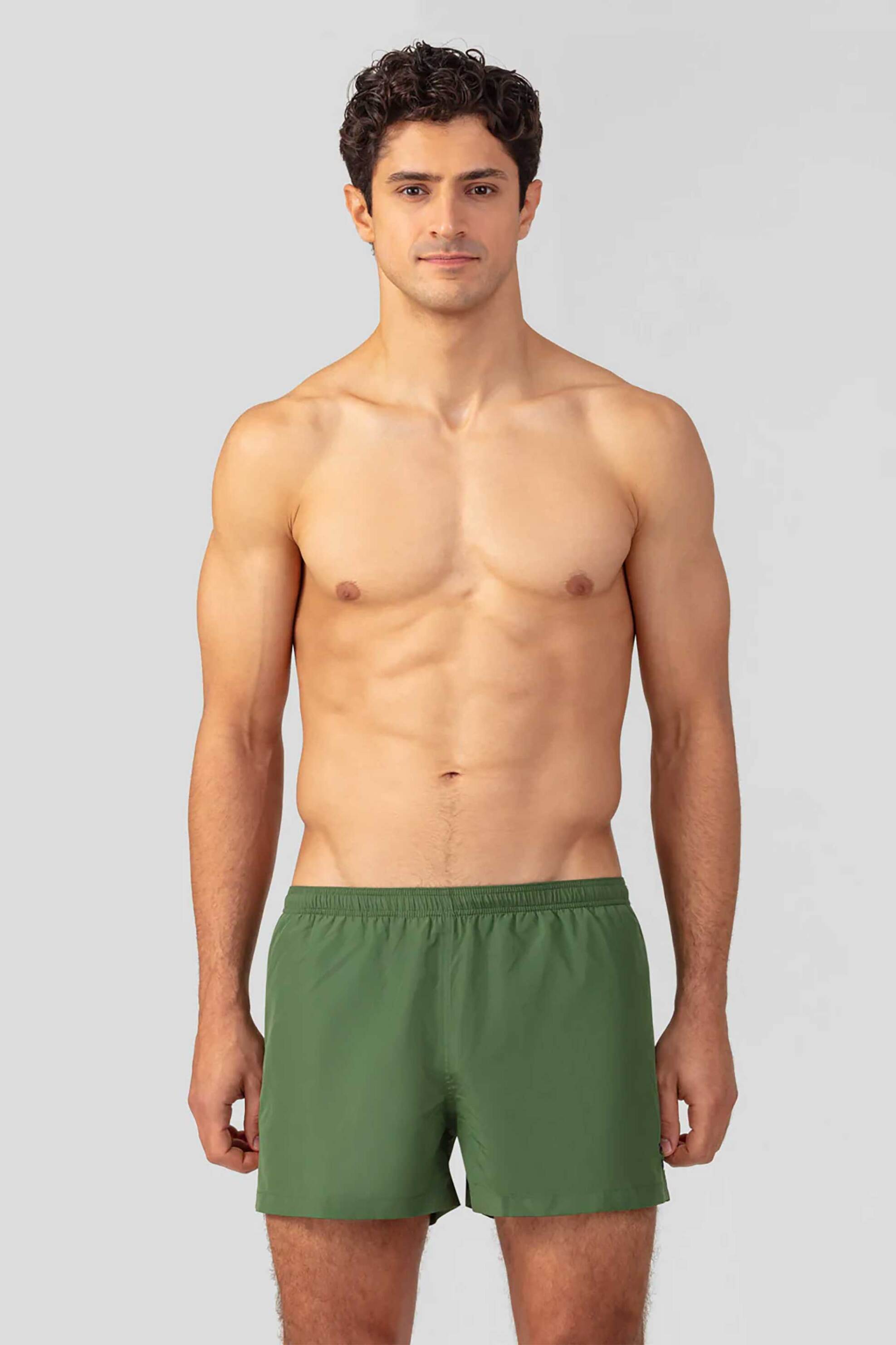 Ron Dorff ανδρικό μαγιό σορτς μονόχρωμο Close Fit - 19SR23 Λαδί