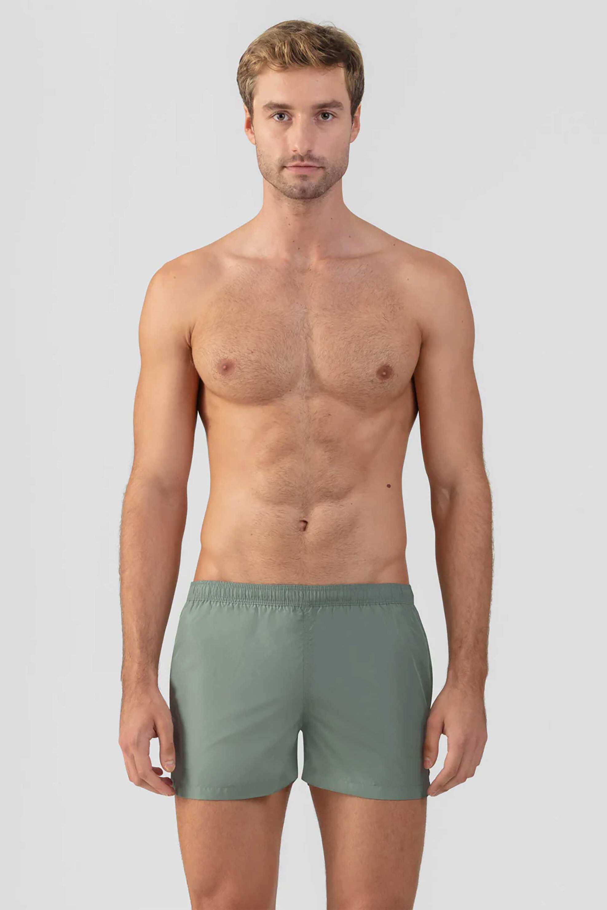 Ron Dorff ανδρικό μαγιό σορτς με πλαϊνές ρίγες Close Fit - 19SR23SS Πράσινο Ανοιχτό