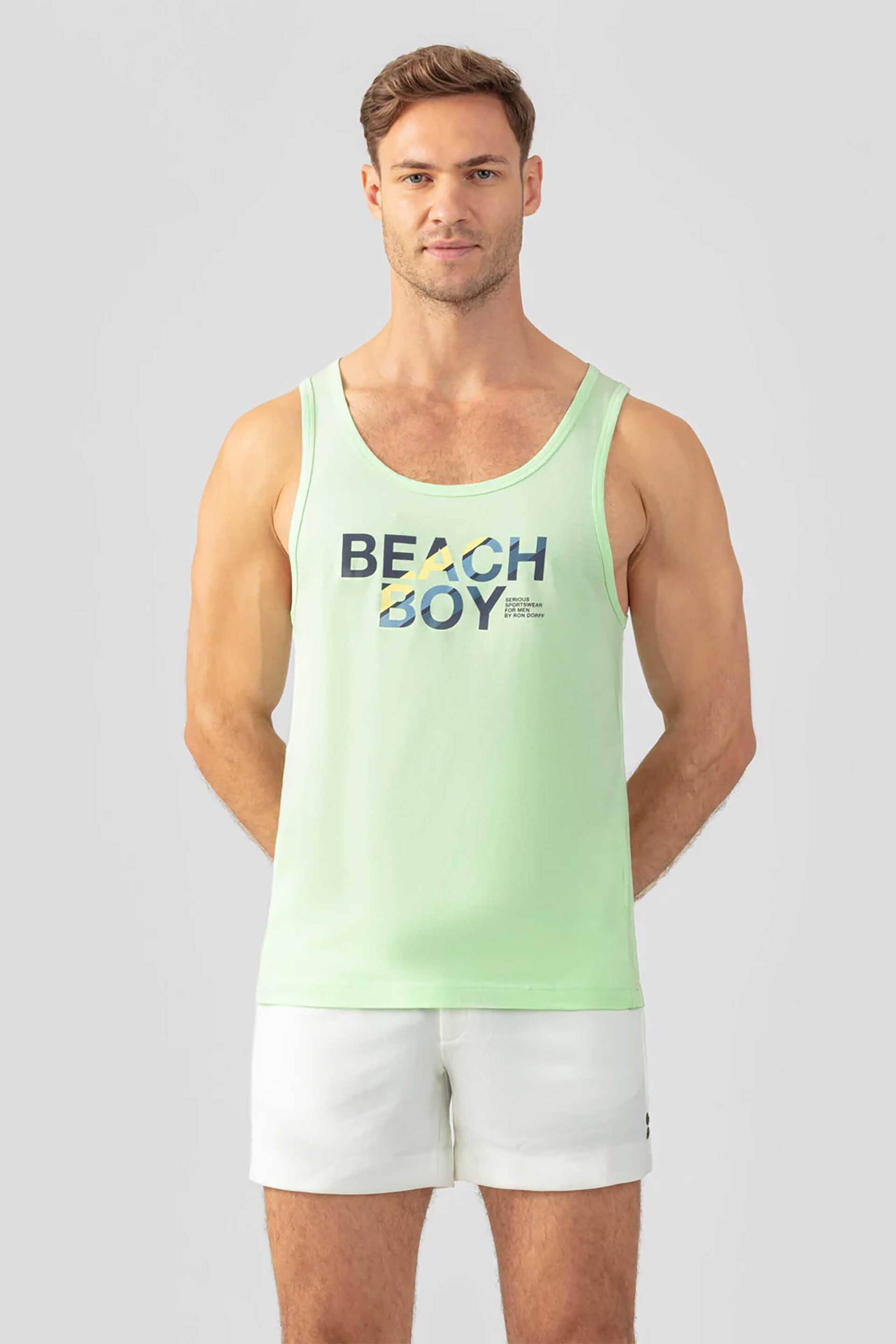 RON DORFF Ron Dorff ανδρική αμάνικη μπλούζα "Beach Boy" - 19TK176 Πράσινο Ανοιχτό