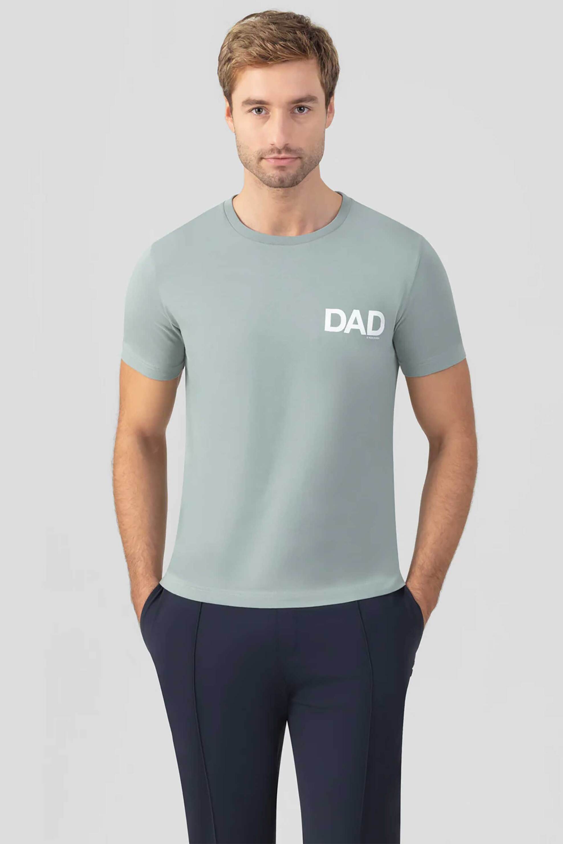 Ron Dorff ανδρικό T-shirt μονόχρωμο "Dad" - 19TS1108 Πράσινο Ανοιχτό