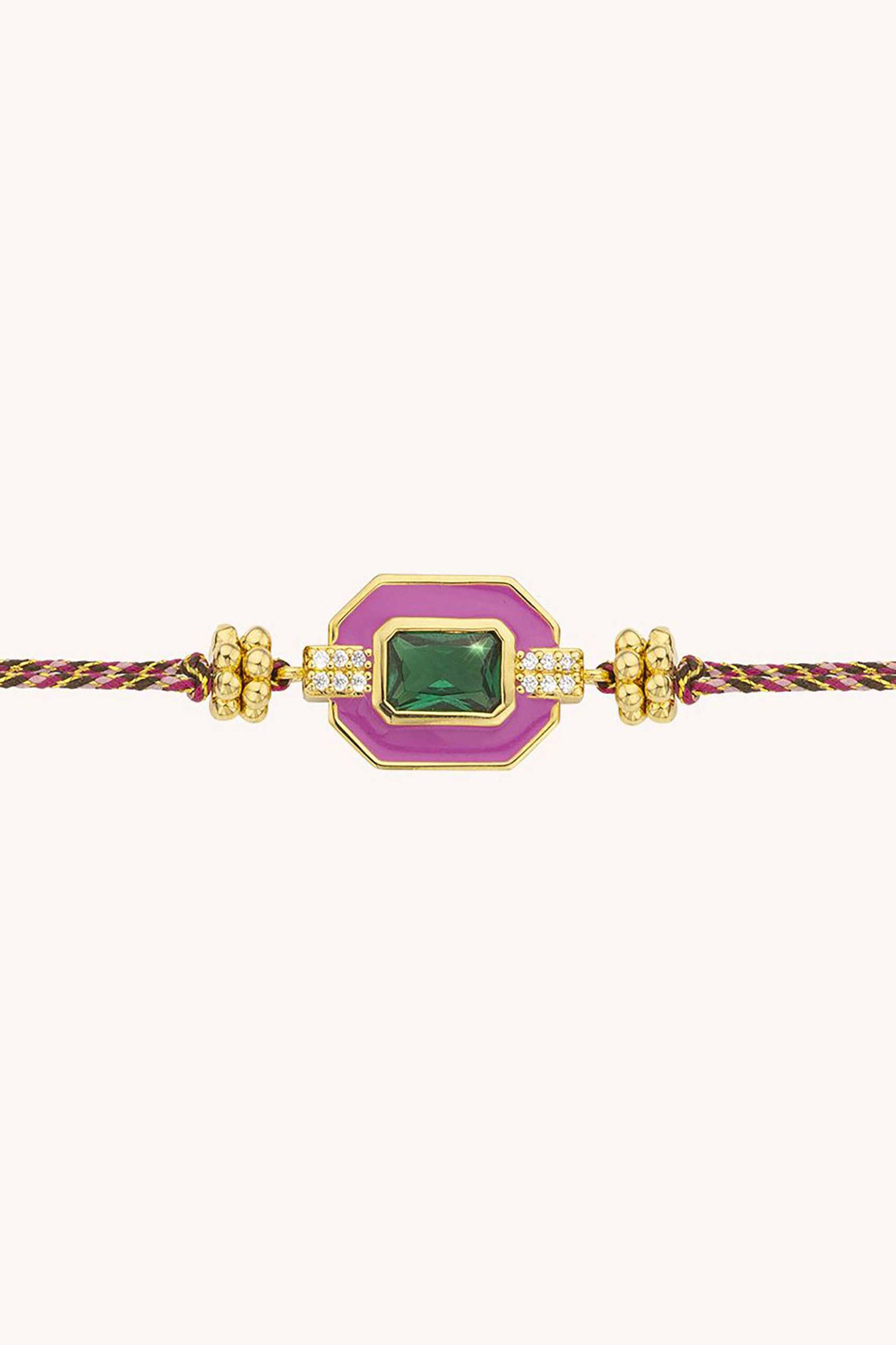 MYA BAY Mya Bay γυναικείo βραχιόλι με πέτρες "Fuchsia Art Deco" - BR-368 Χρυσό