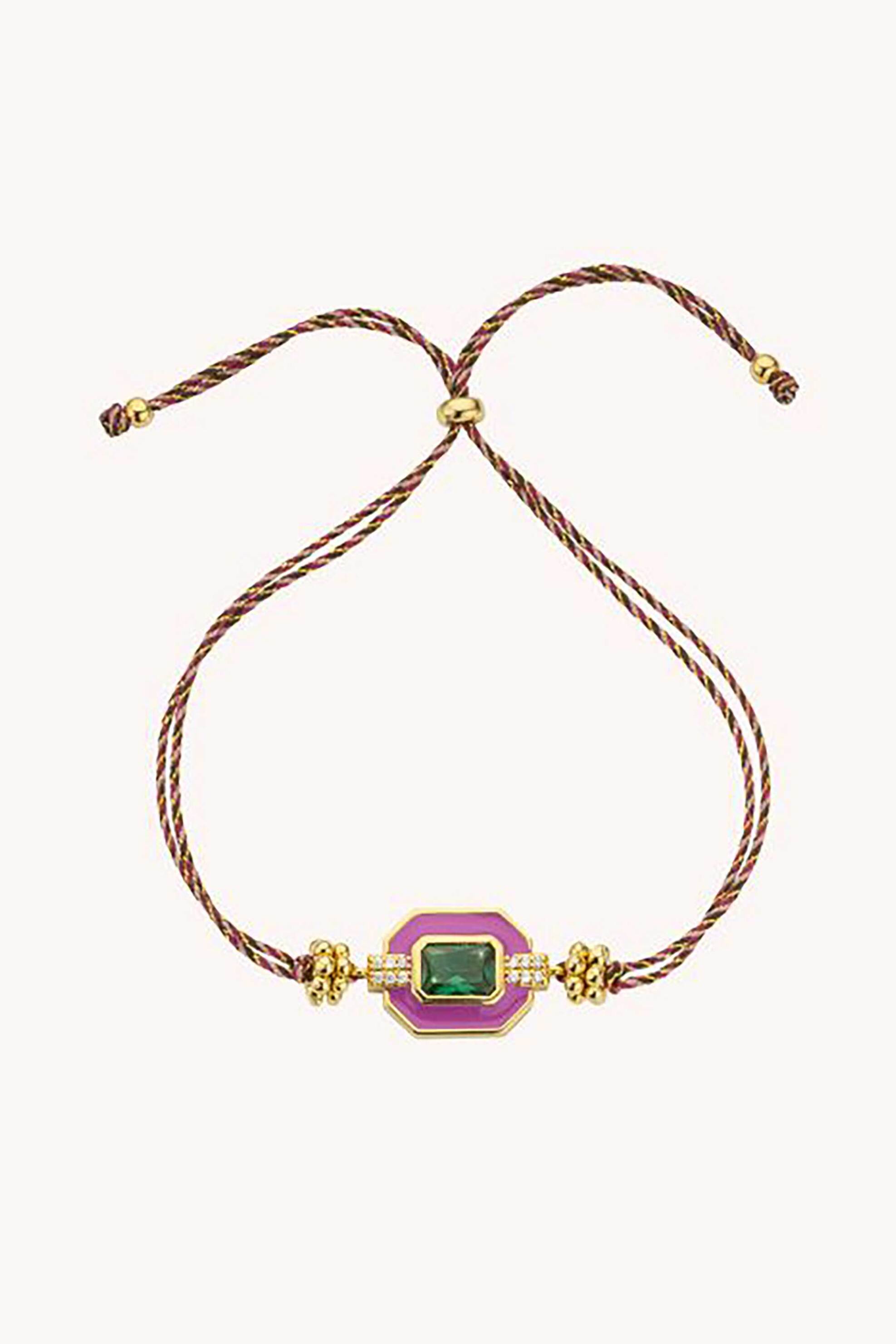 MYA BAY Mya Bay γυναικείo βραχιόλι με πέτρες "Fuchsia Art Deco" - BR-368 Χρυσό - 2