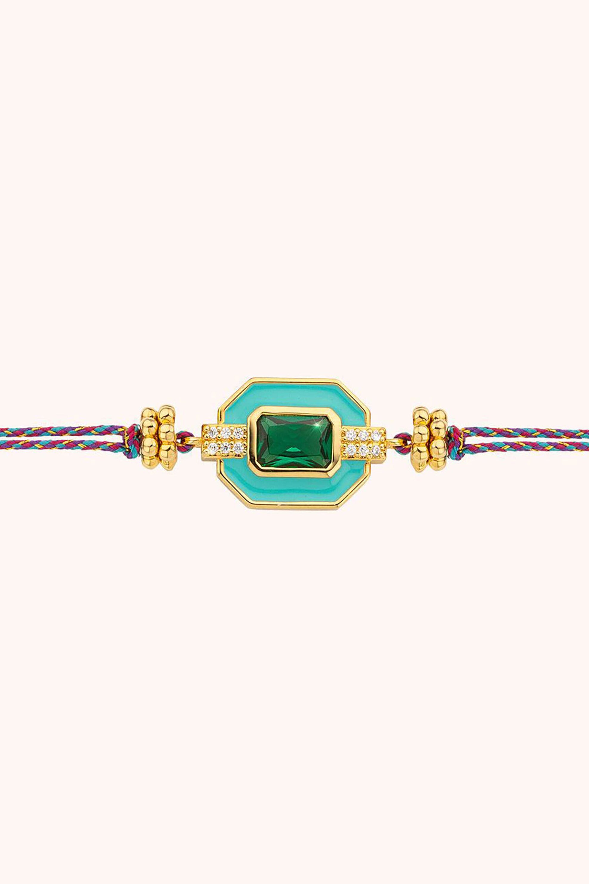 MYA BAY Mya Bay γυναικείo βραχιόλι με πέτρες "Turquoise Art Deco" - BR-369 Χρυσό