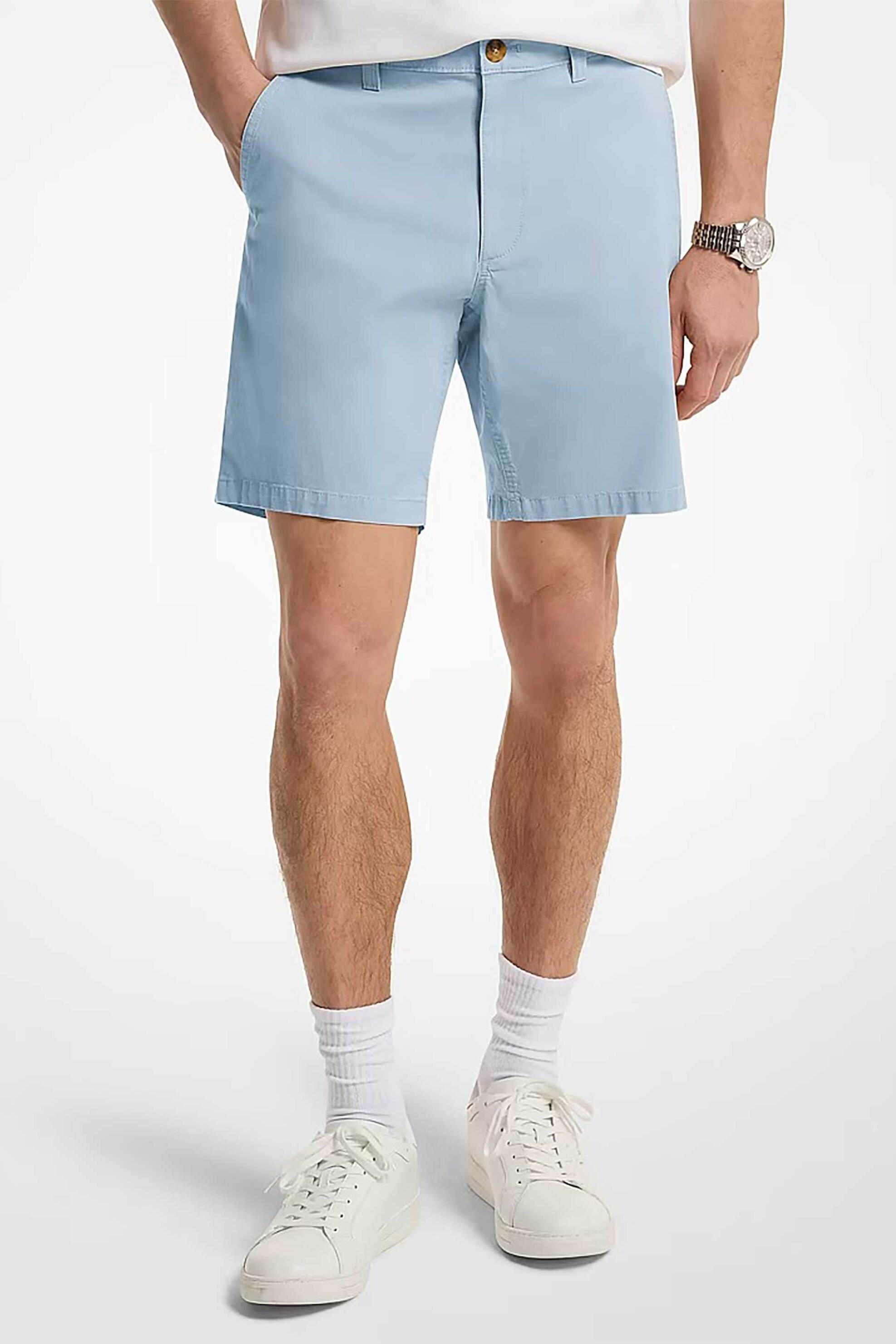 Michael Kors ανδρική βερμούδα chino Regular Fit - CS5304ZDR2 Μπλε Ανοιχτό