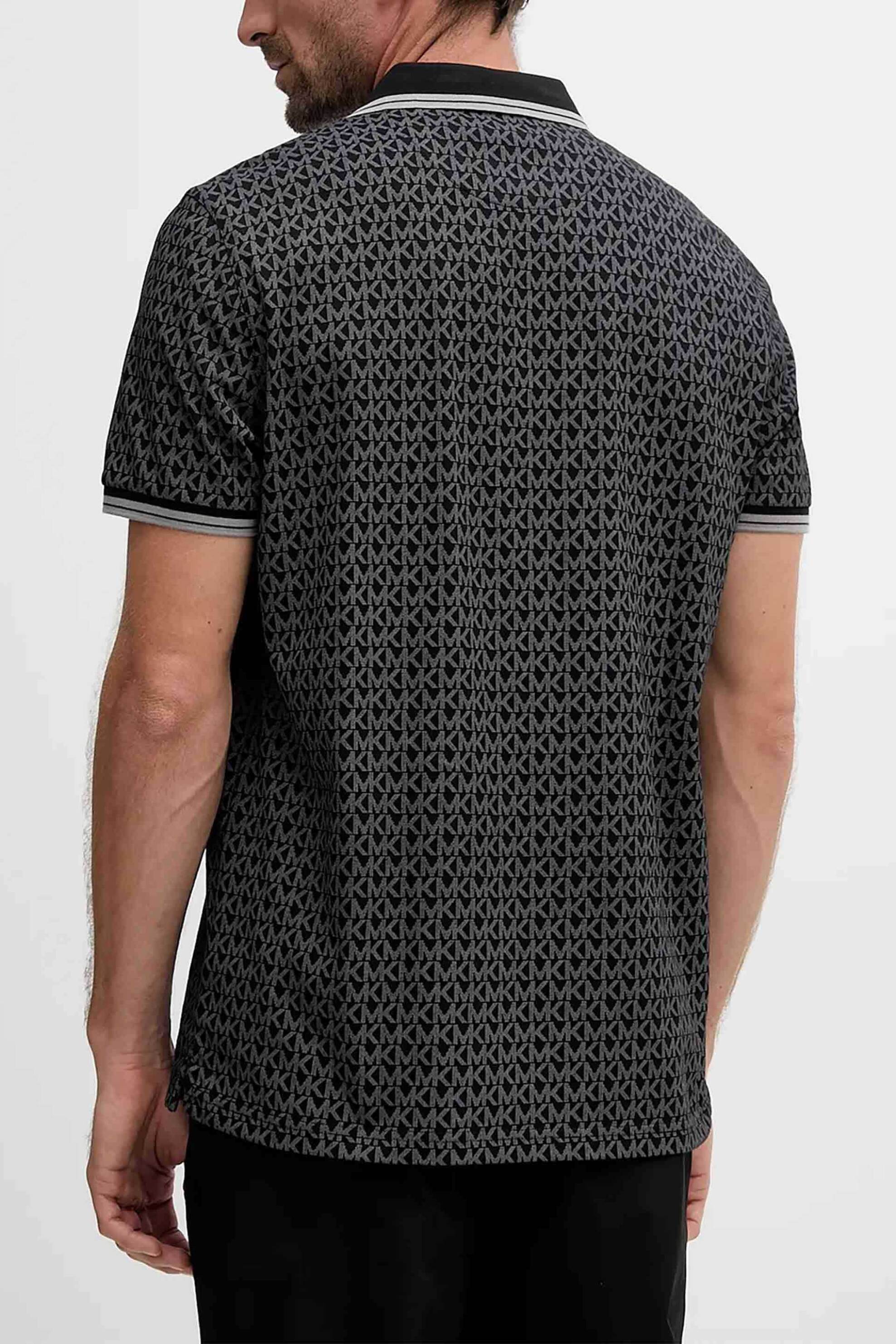 Michael Kors ανδρική μπλούζα πόλο κοντομάνικη με all-over print Regular Fit - CS550V85KS Μαύρο φωτογραφία