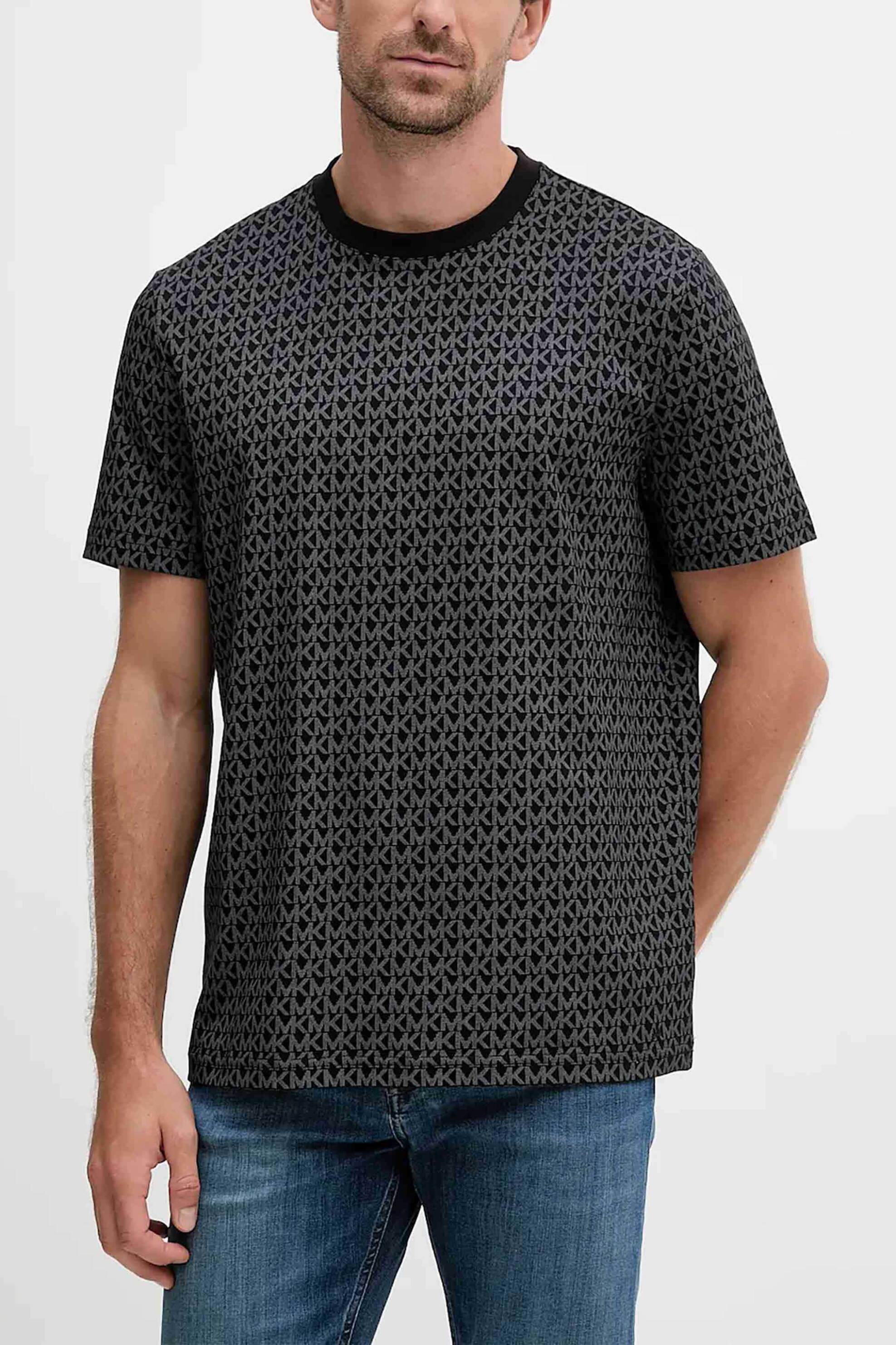 Michael Kors ανδρικό T-shirt με all-over print - CS5529A5KS Μαύρο