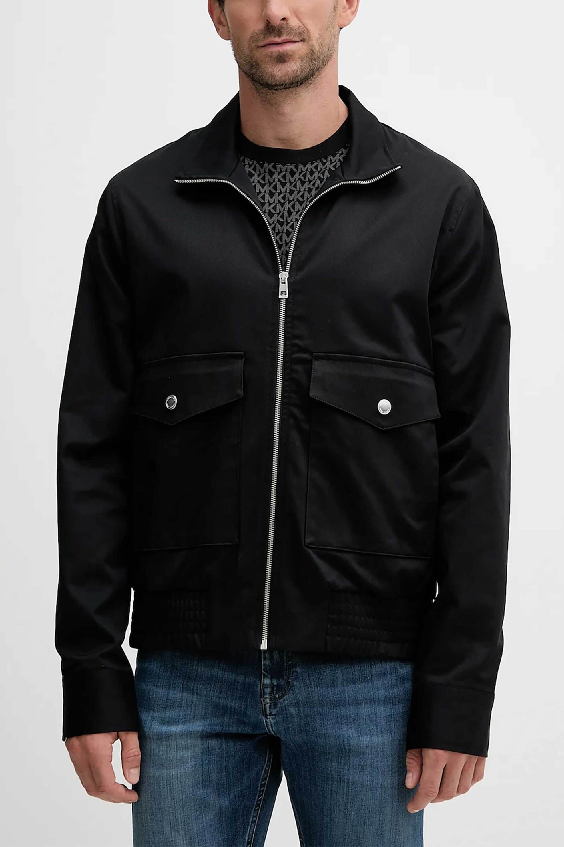 Michael Kors ανδρικό ανδρικό μπουφάν bomber - CT52096HJQ Μαύρο