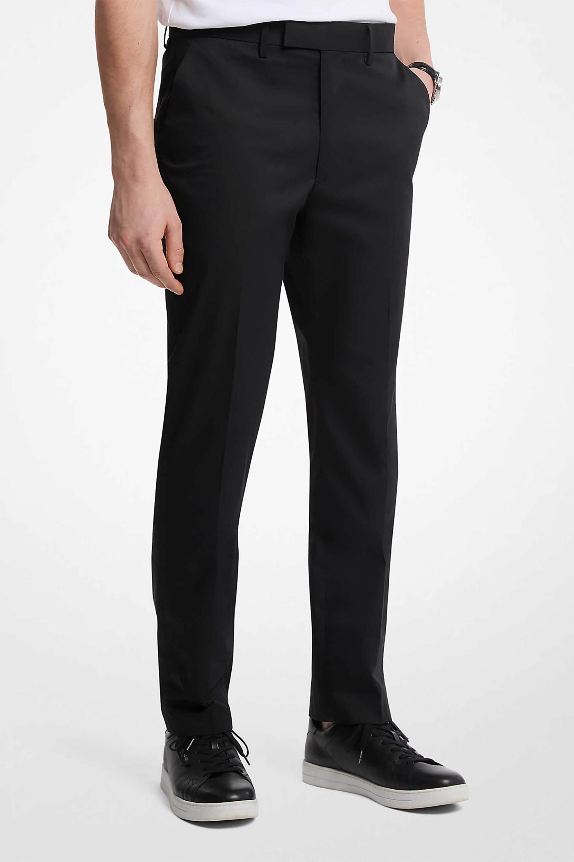 MICHAEL KORS Michael Kors ανδρικό παντελόνι με τεχνολογία COOLMAX® Slim Fit - CT53054HVS Μαύρο