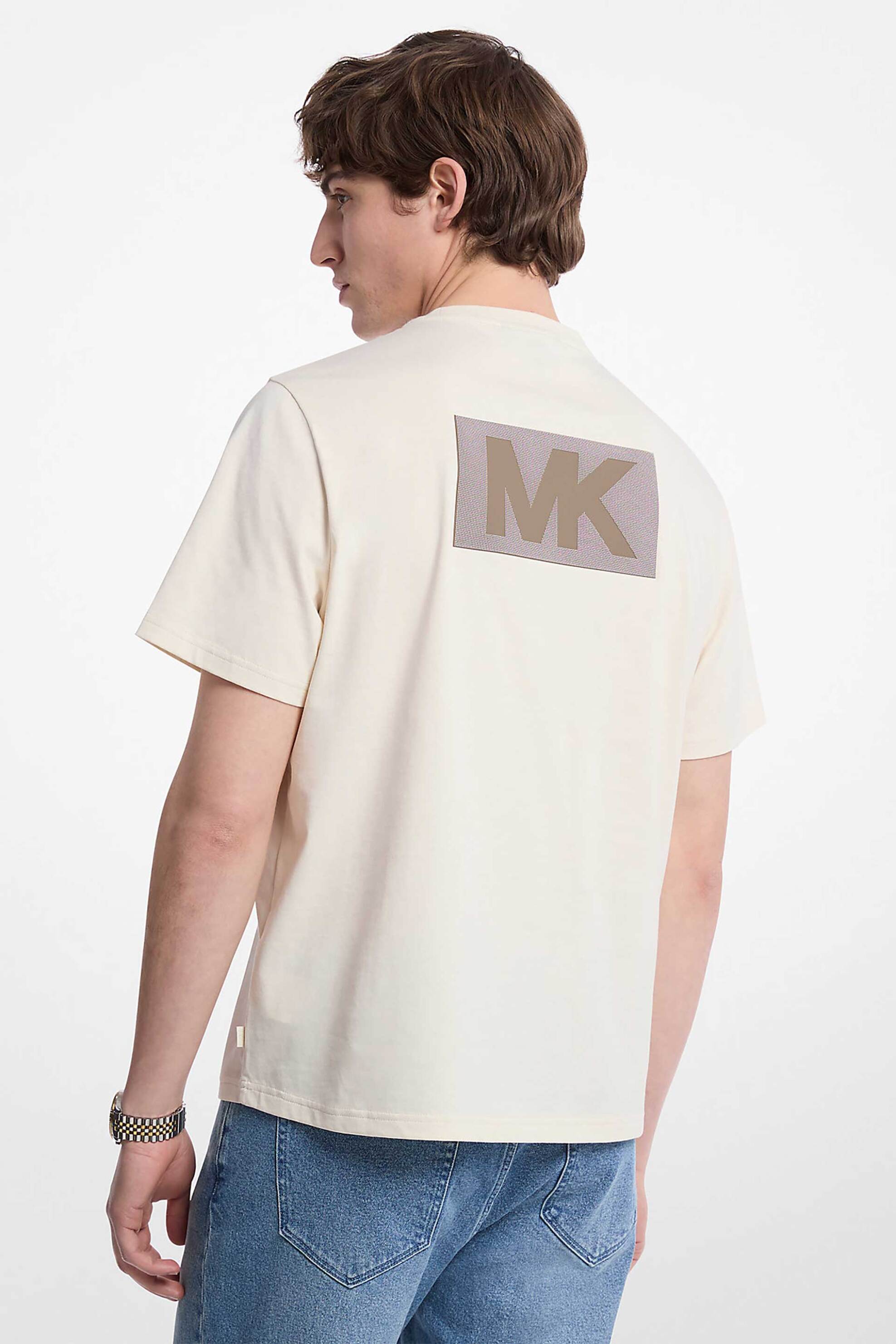 Michael Kors Ανδρικό T-Shirt με Logo Print - Ct552Nhfv4 Εκρού