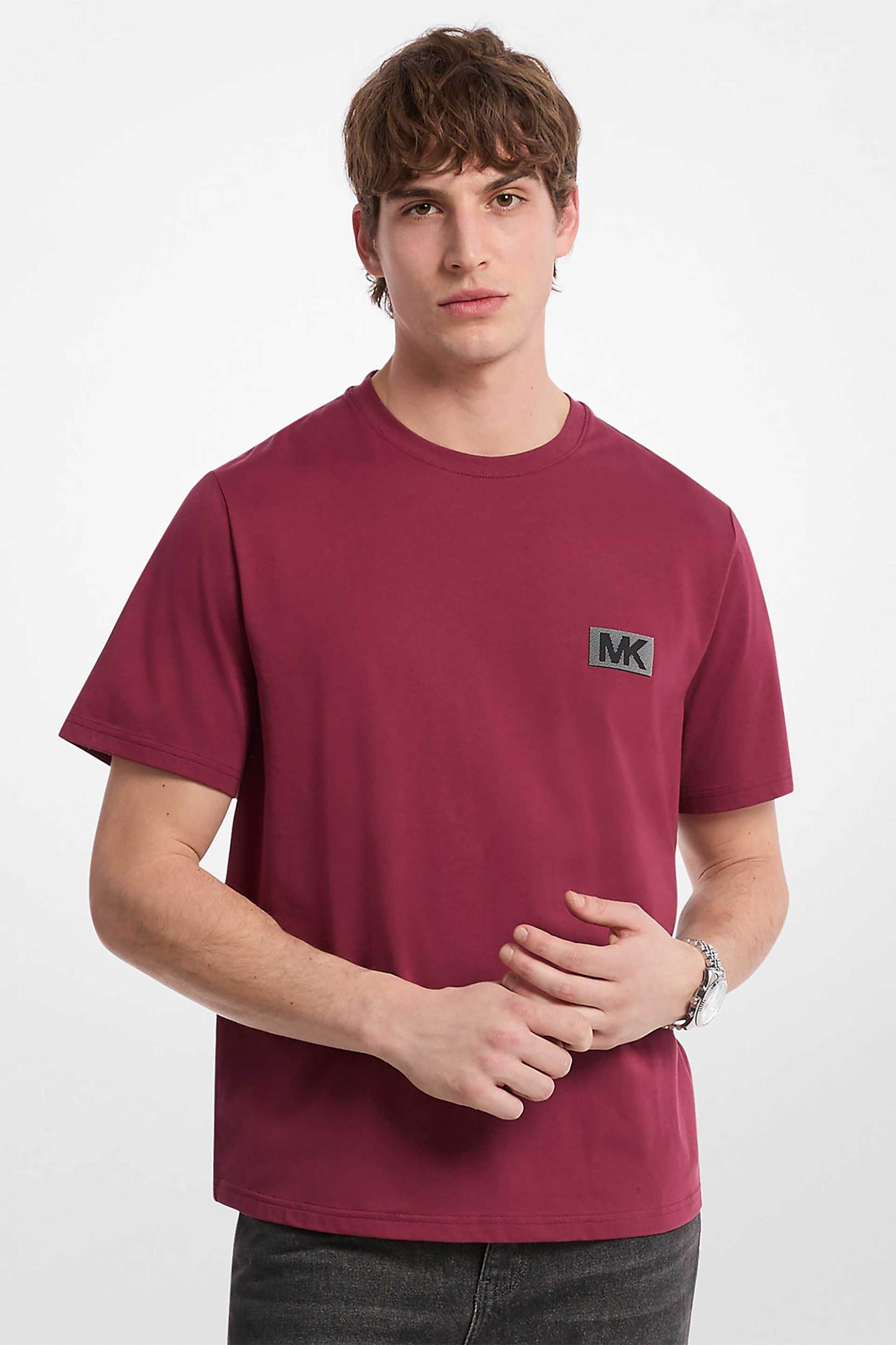 Michael Kors ανδρικό T-shirt με logo print - CT552NHFV4 Μπορντό