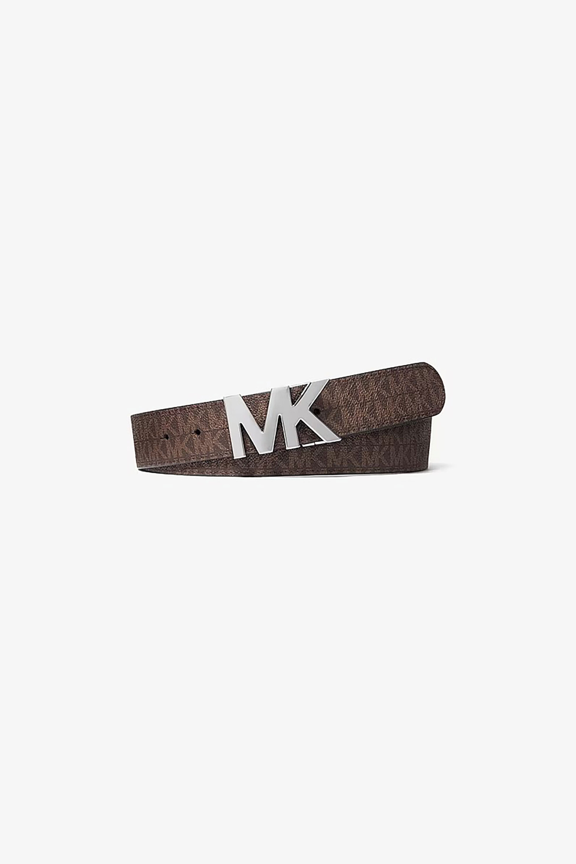 Michael Kors ανδρική δερμάτινη ζώνη διπλής όψης με μεταλλικό monogram - 39H9LBLY1U Καφέ