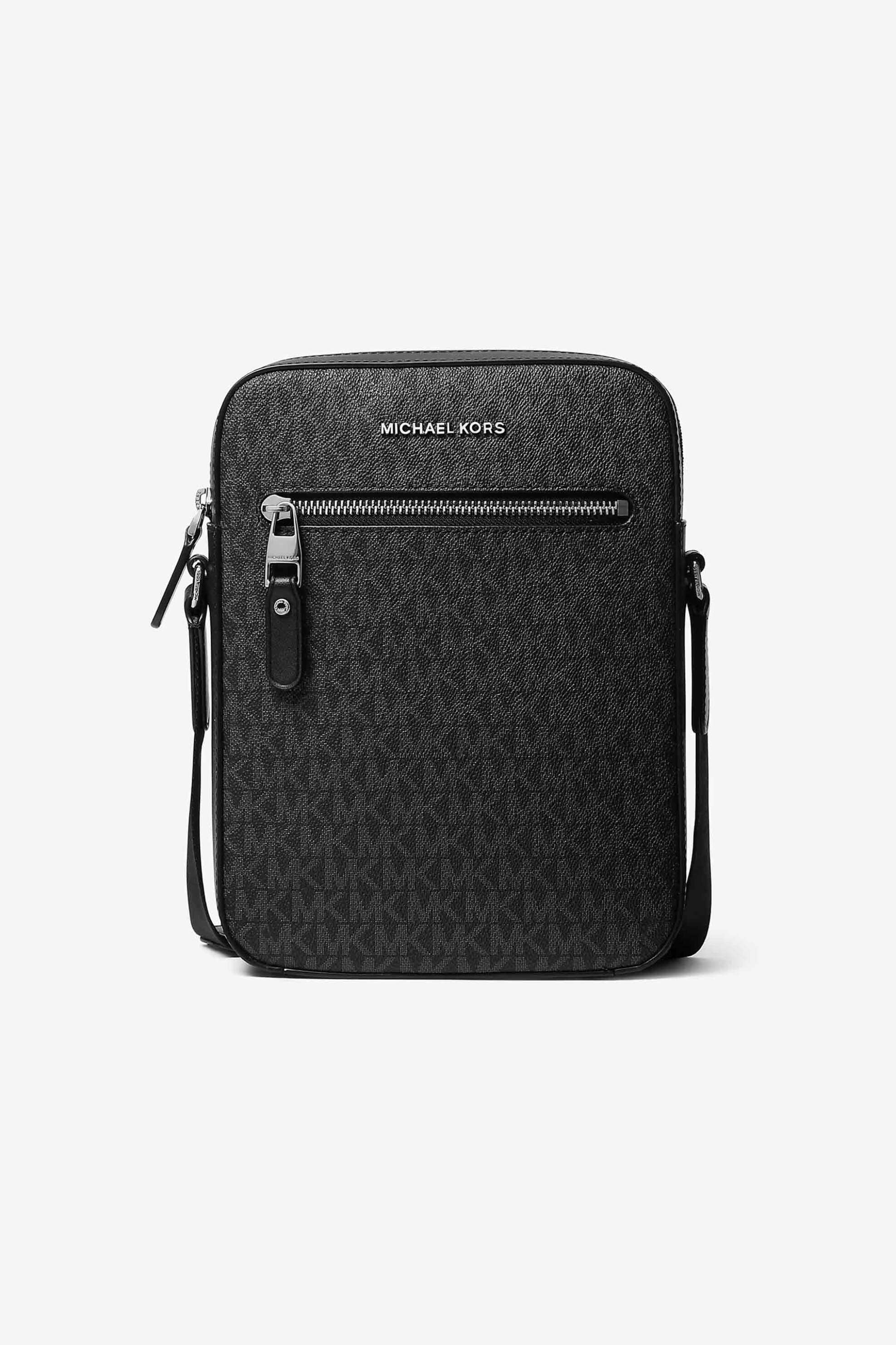 Michael Kors ανδρικό τσαντάκι crossbody με all-over monogram print "Varick" - 33F9LVAC6U Μαύρο