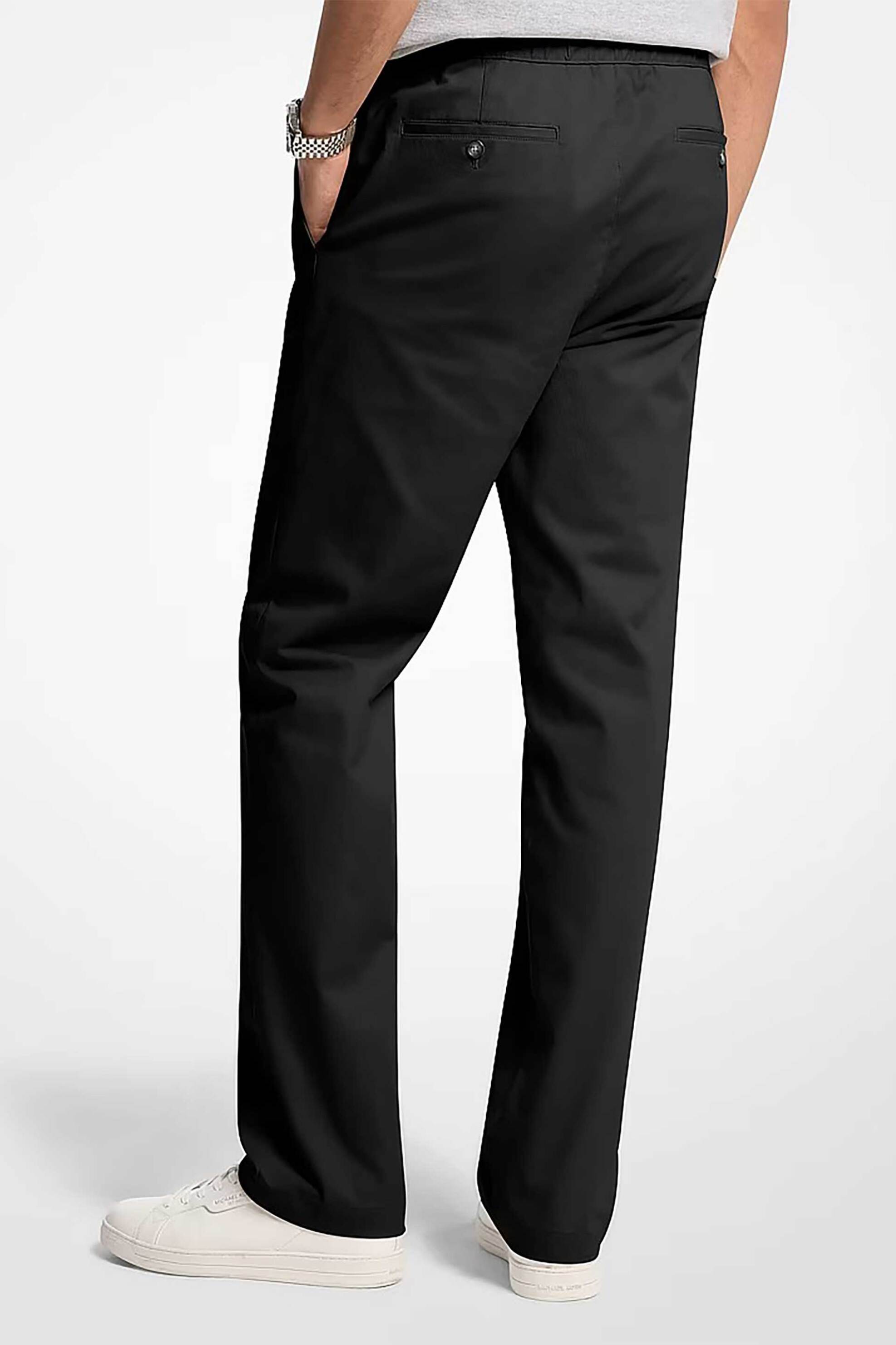 Michael Kors Ανδρικό Παντελόνι με Ελαστική Μέση Tapered Fit - Cr6305Sk7E Μαύρο