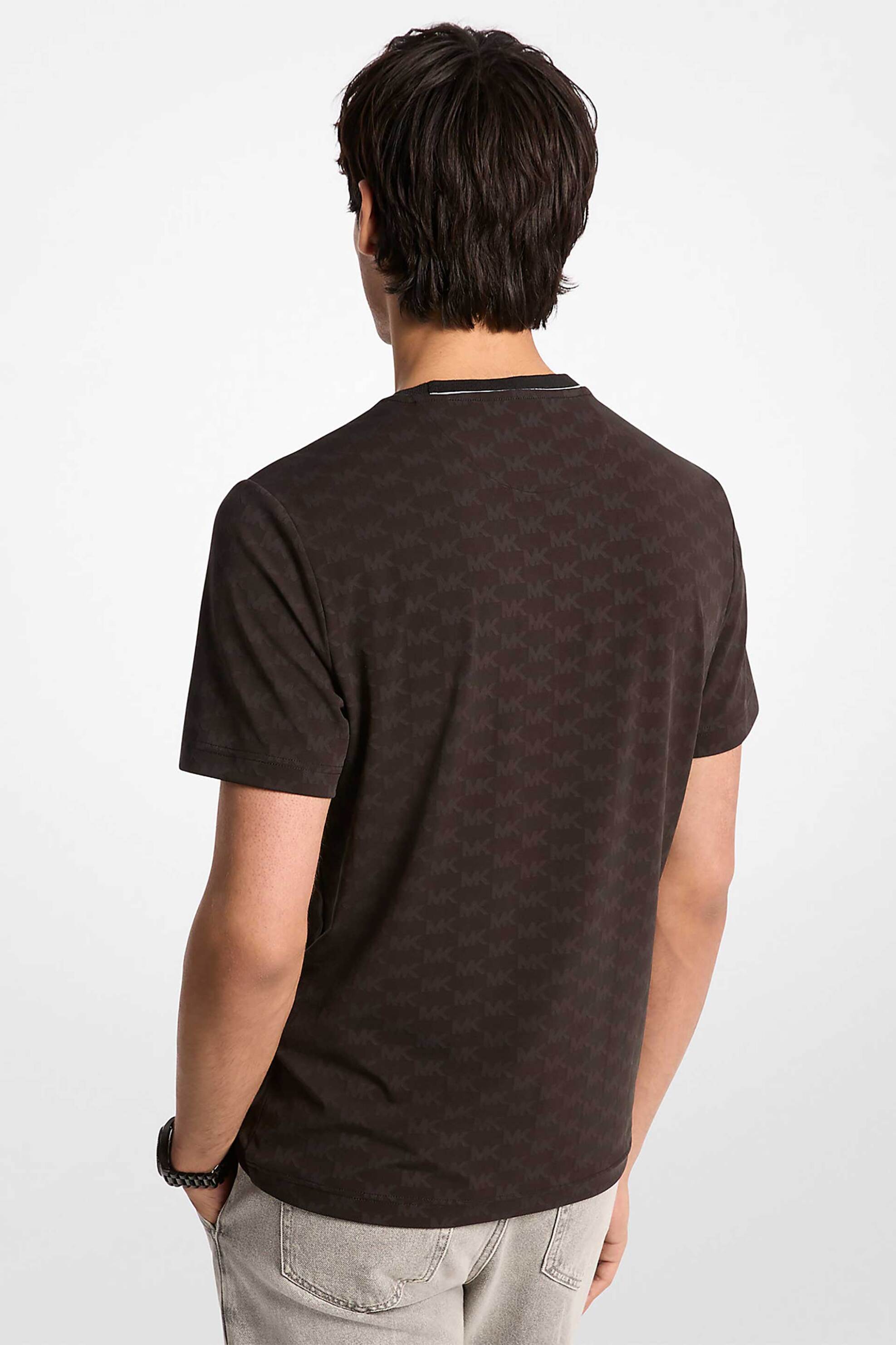 Michael Kors ανδρικό T-shirt με all-over jacquard monogram print Regular Fit - CR652TGK3W Μαύρο φωτογραφία