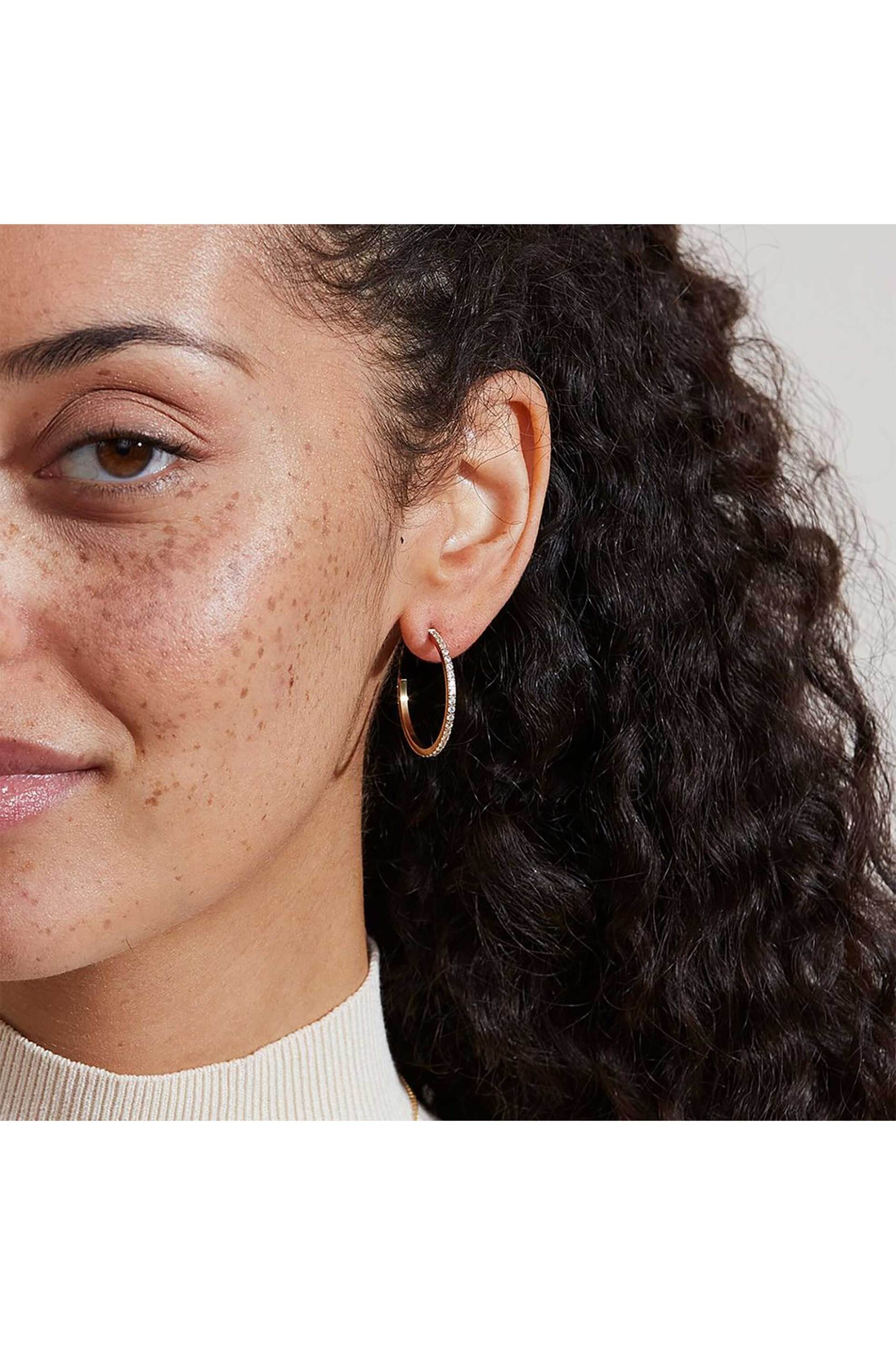 EDBLAD γυναικεία σκουλαρίκια με ζιργκόν "Glow Creoles Mini L" - 124519 φωτογραφία