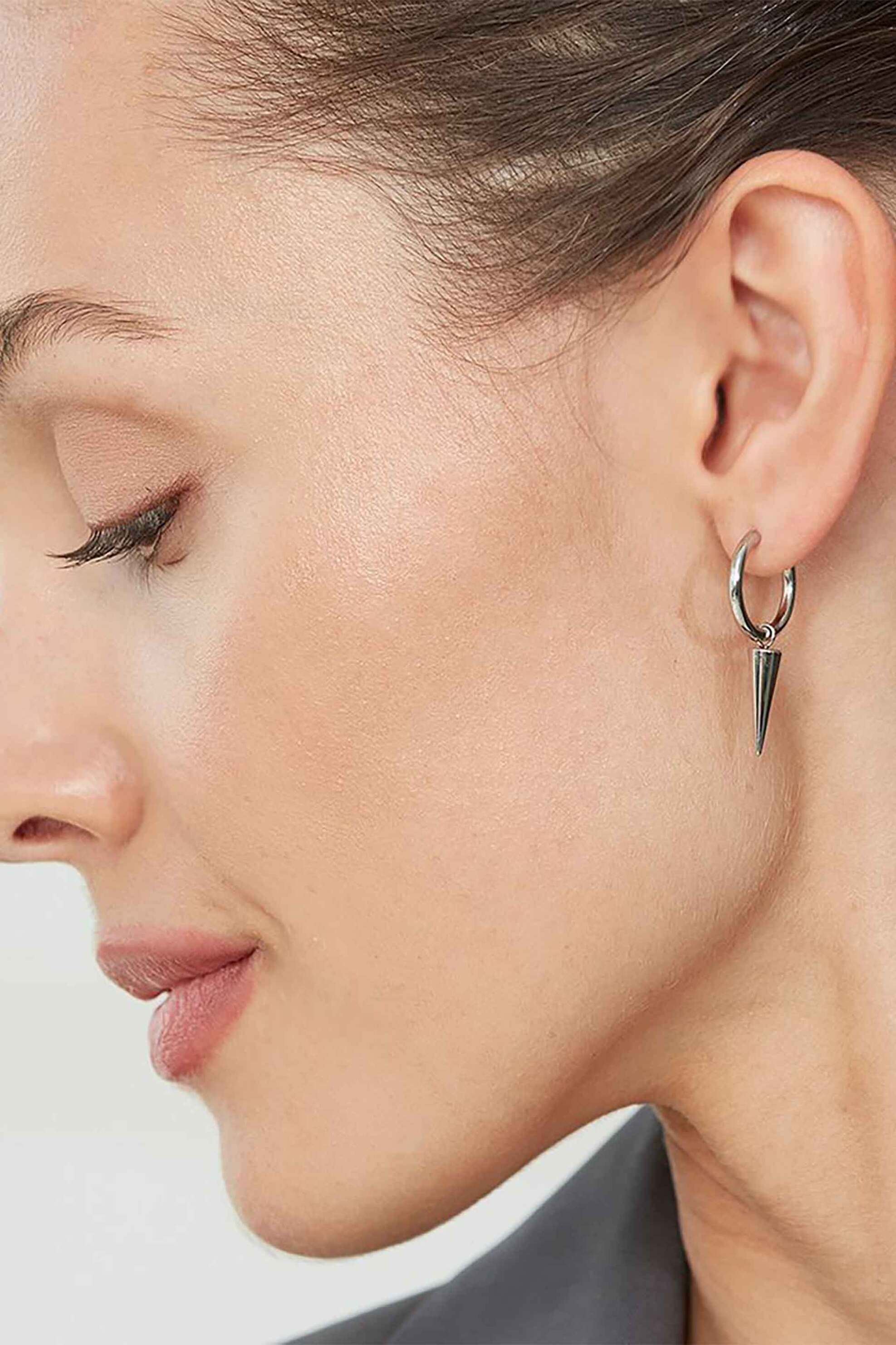 Edblad Γυναικεία Σκουλαρίκια Peak Hoops Steel - 124726