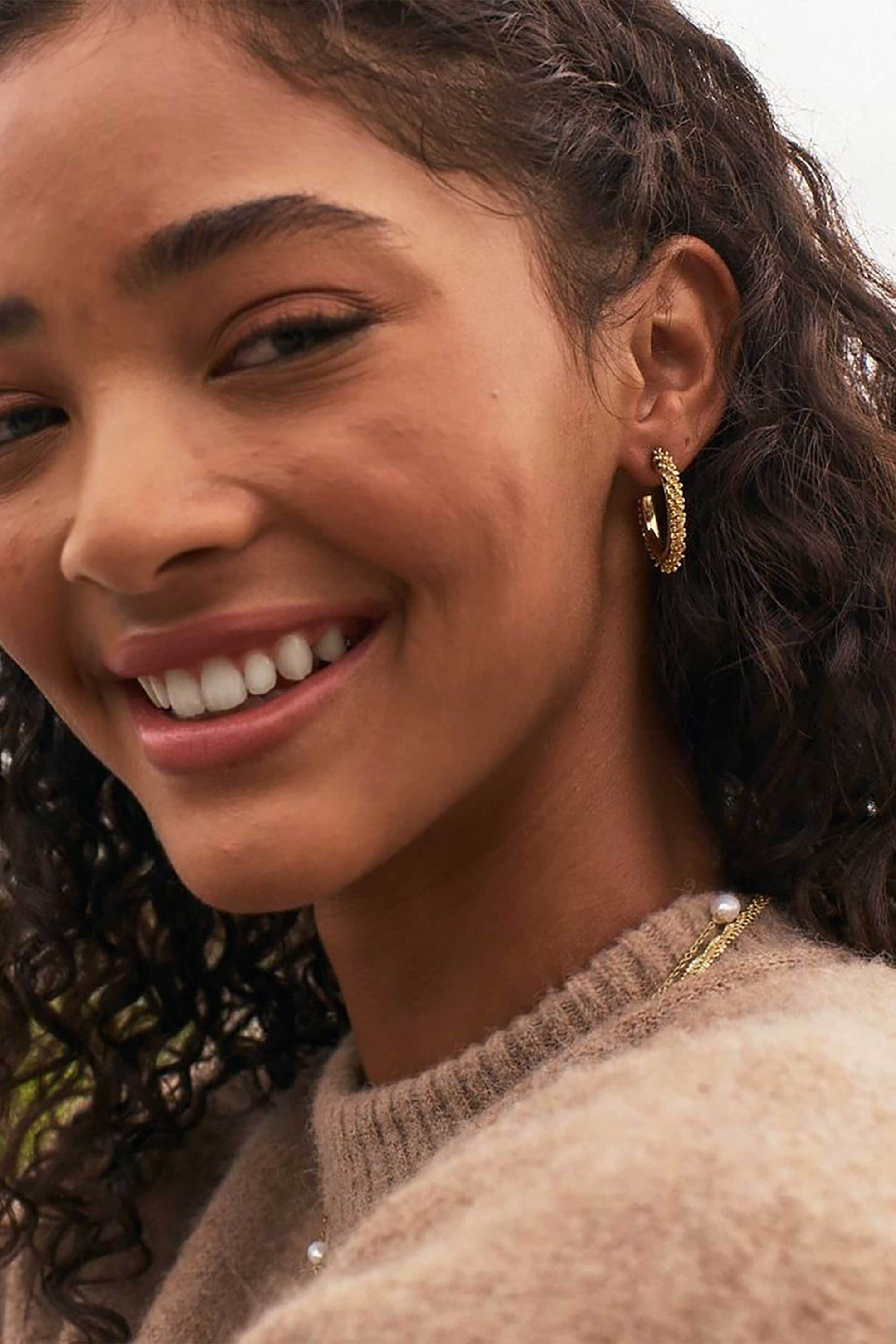 EDBLAD γυναικεία σκουλαρίκια κρίκοι "Tinsel Creoles Gold" - 117516 φωτογραφία