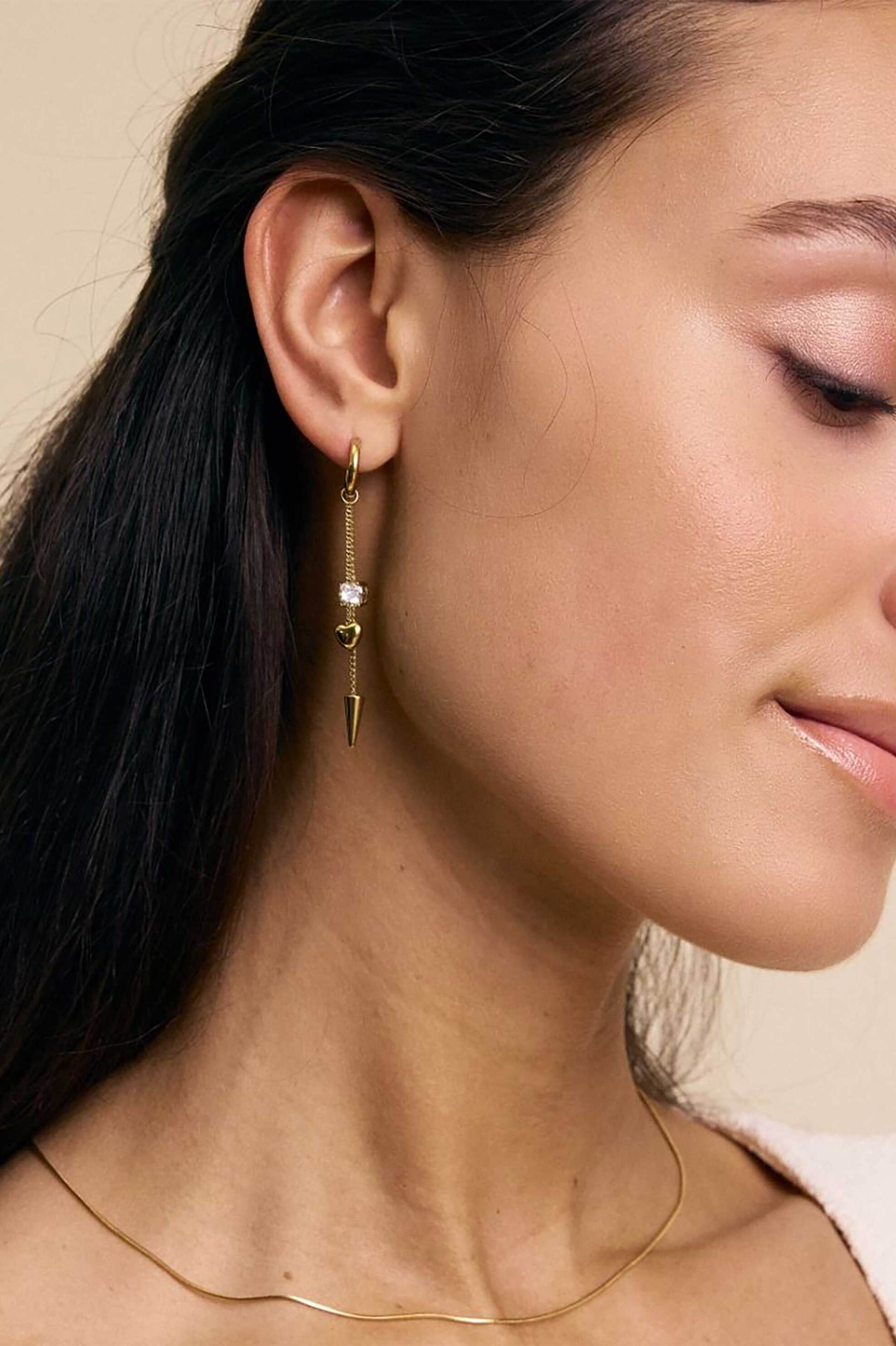 EDBLAD γυναικεία σκουλαρίκια "Peak Rivet Creoles Gold" - 127223 φωτογραφία