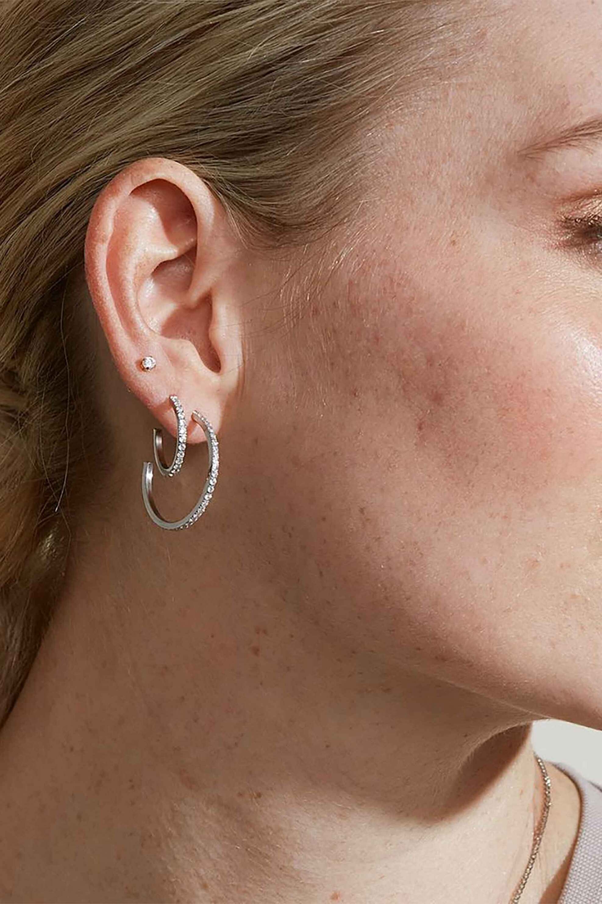 EDBLAD γυναικεία σκουλαρίκια κρίκοι "Glow Creoles Mini Steel" (M) - 124518 φωτογραφία