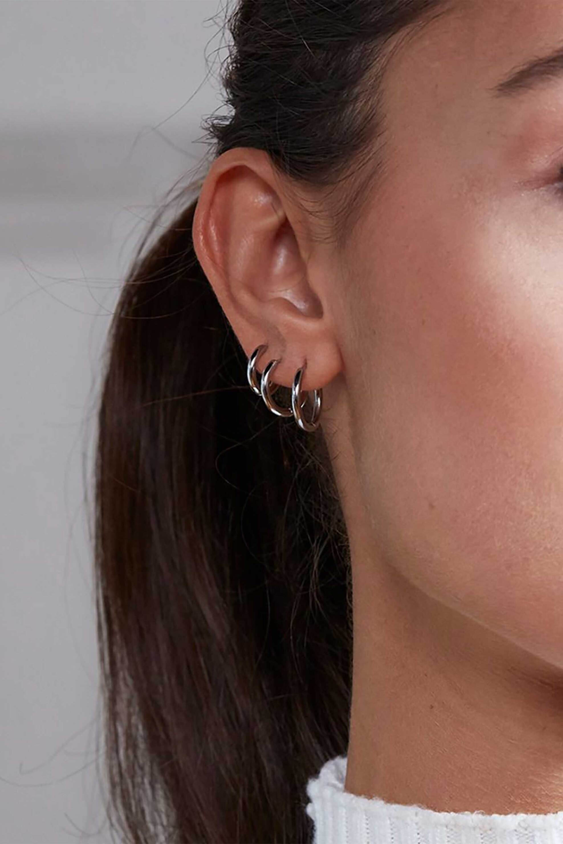 EDBLAD γυναικεία σκουλαρίκια "Hoops Steel" (3 ζευγάρια) - 125186 φωτογραφία