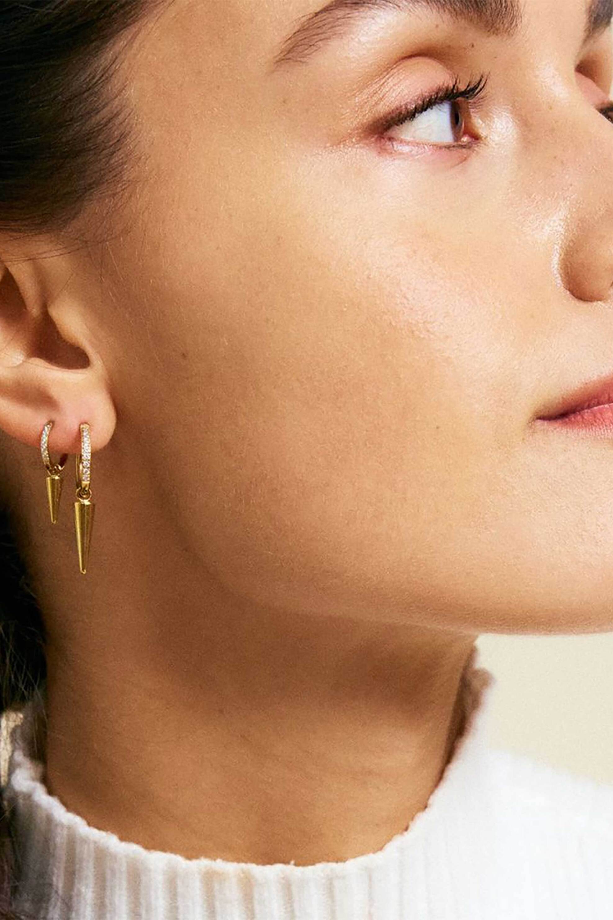 Edblad Γυναικεία Σκουλαρίκια Peak Hoops Sparkle Gold - 127065