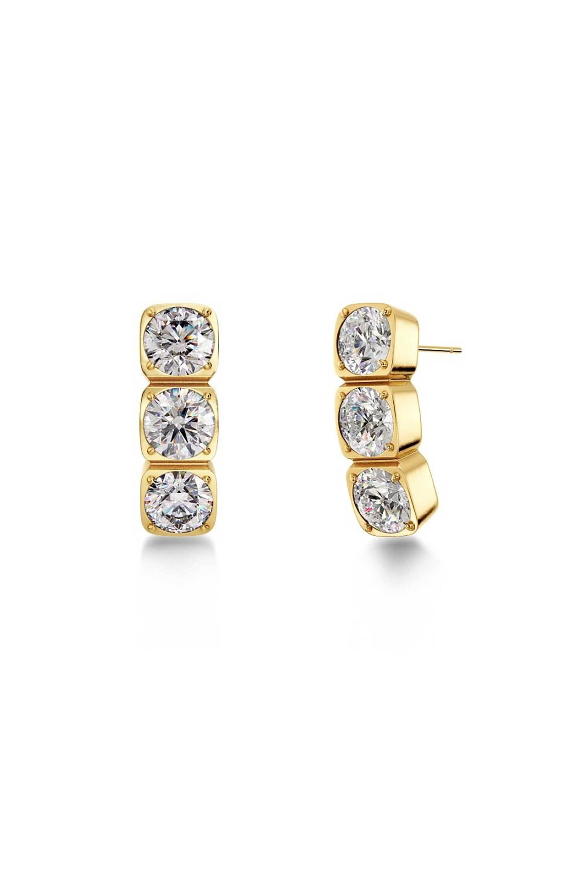 EDBLAD γυναικεία σκουλαρίκια "Gemma Studs Triple Gold" - 129423