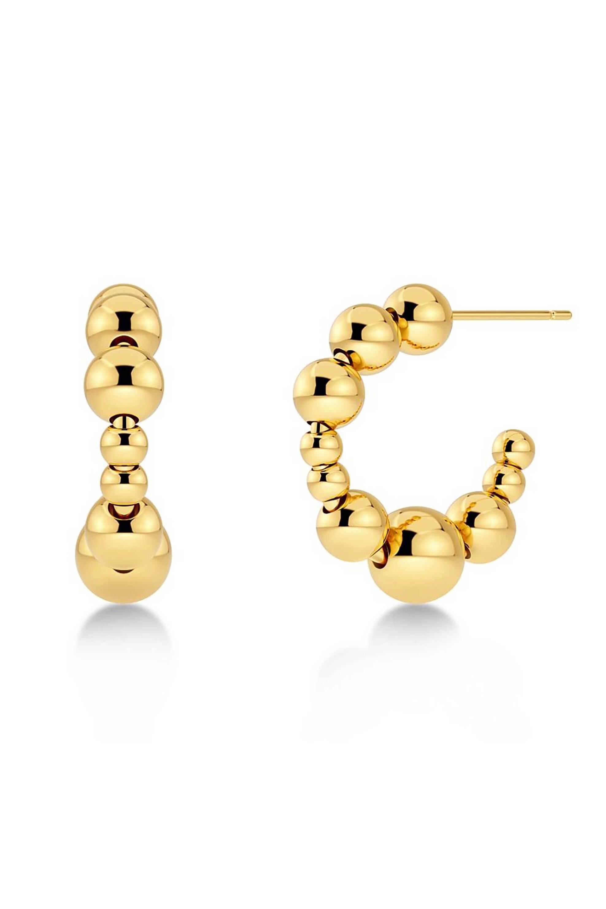 EDBLAD γυναικεία σκουλαρίκια "Sphere Hoops Gold" - 129491