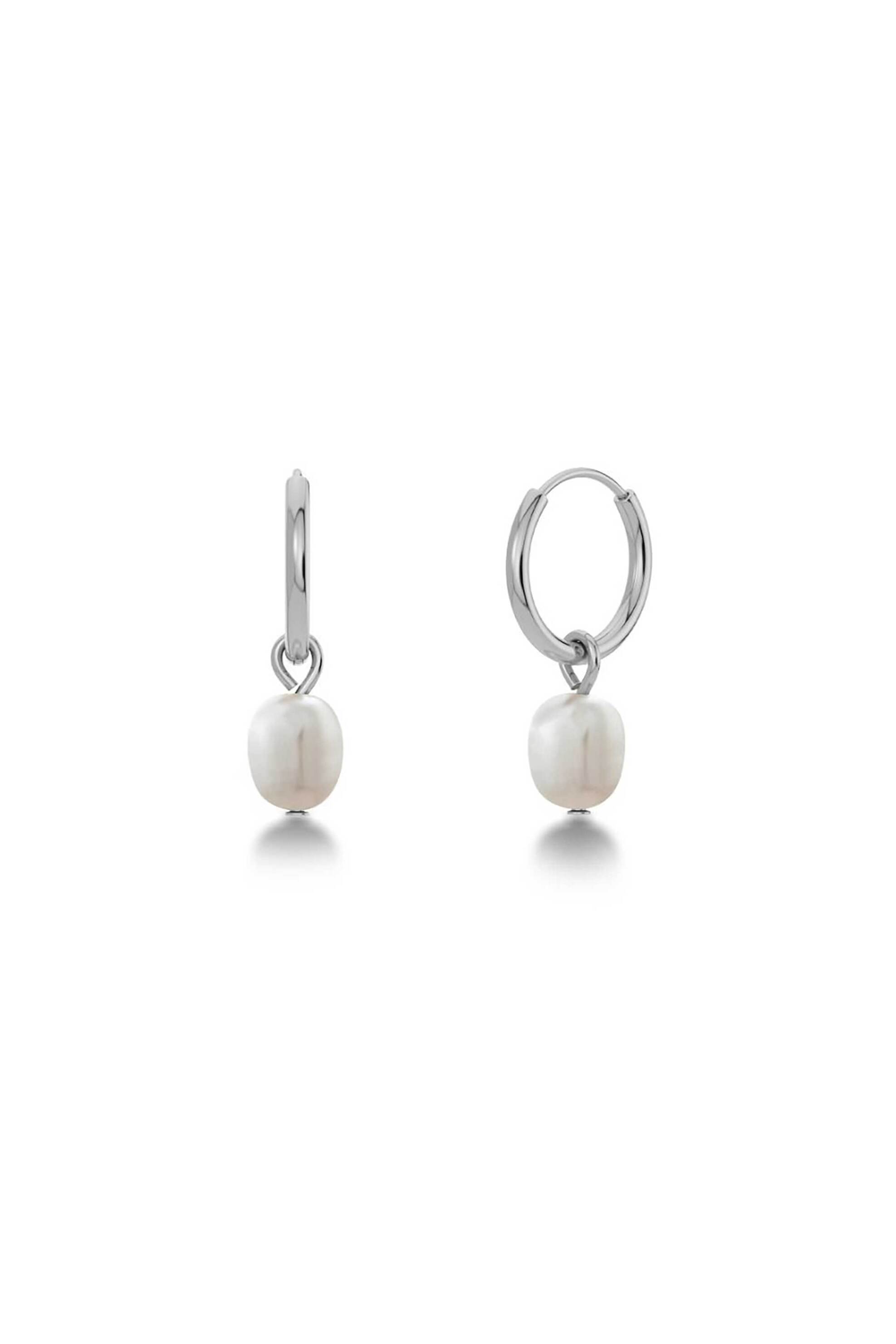 EDBLAD γυναικεία σκουλαρίκια "Perla Hoops Steel" - 116655