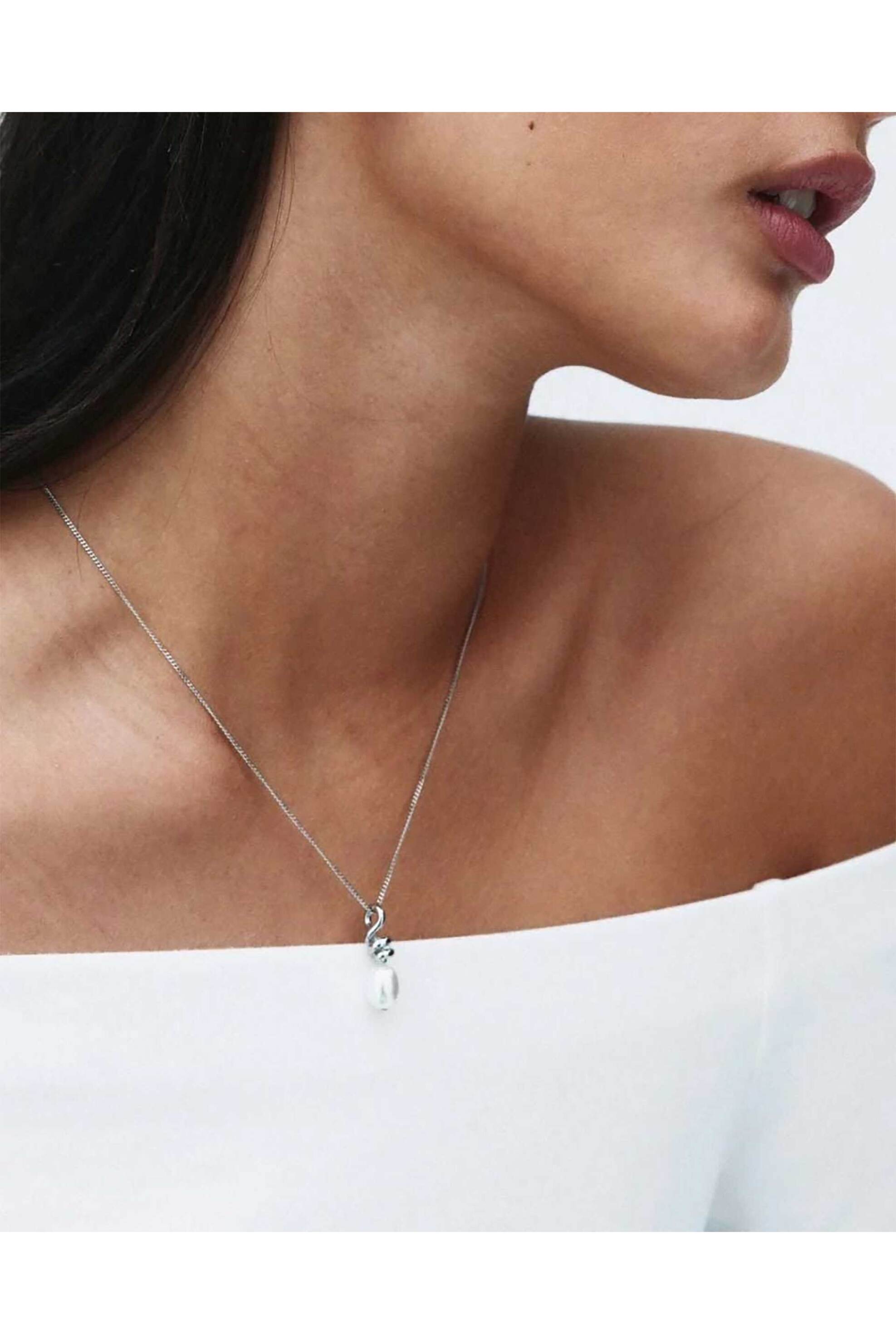 Edblad Γυναικείο Κολιέ Swivel Pearl Silver S - 130337