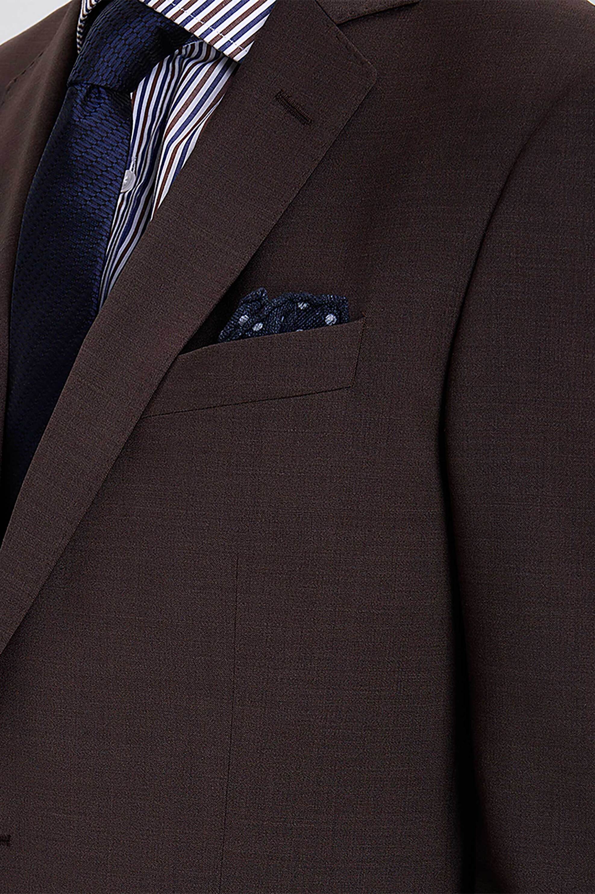 Vardas ανδρικό κοστούμι μονόχρωμο Slim Fit - D101000731302101 Καφέ φωτογραφία