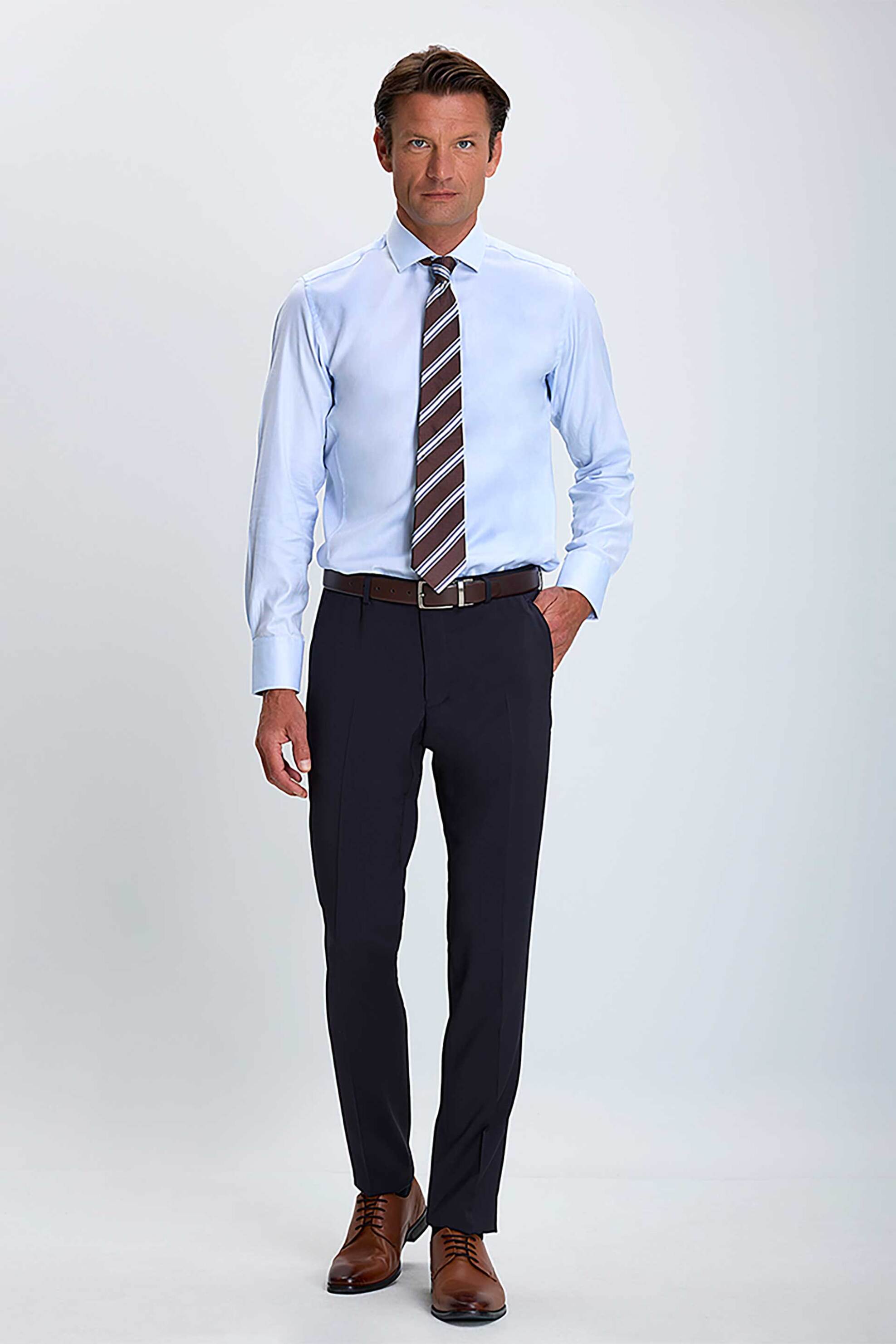 VARDAS Vardas αδνρικό παντελόνι μονόχρωμο "Formal" Slim Fit - D105000511106101 Μπλε Σκούρο