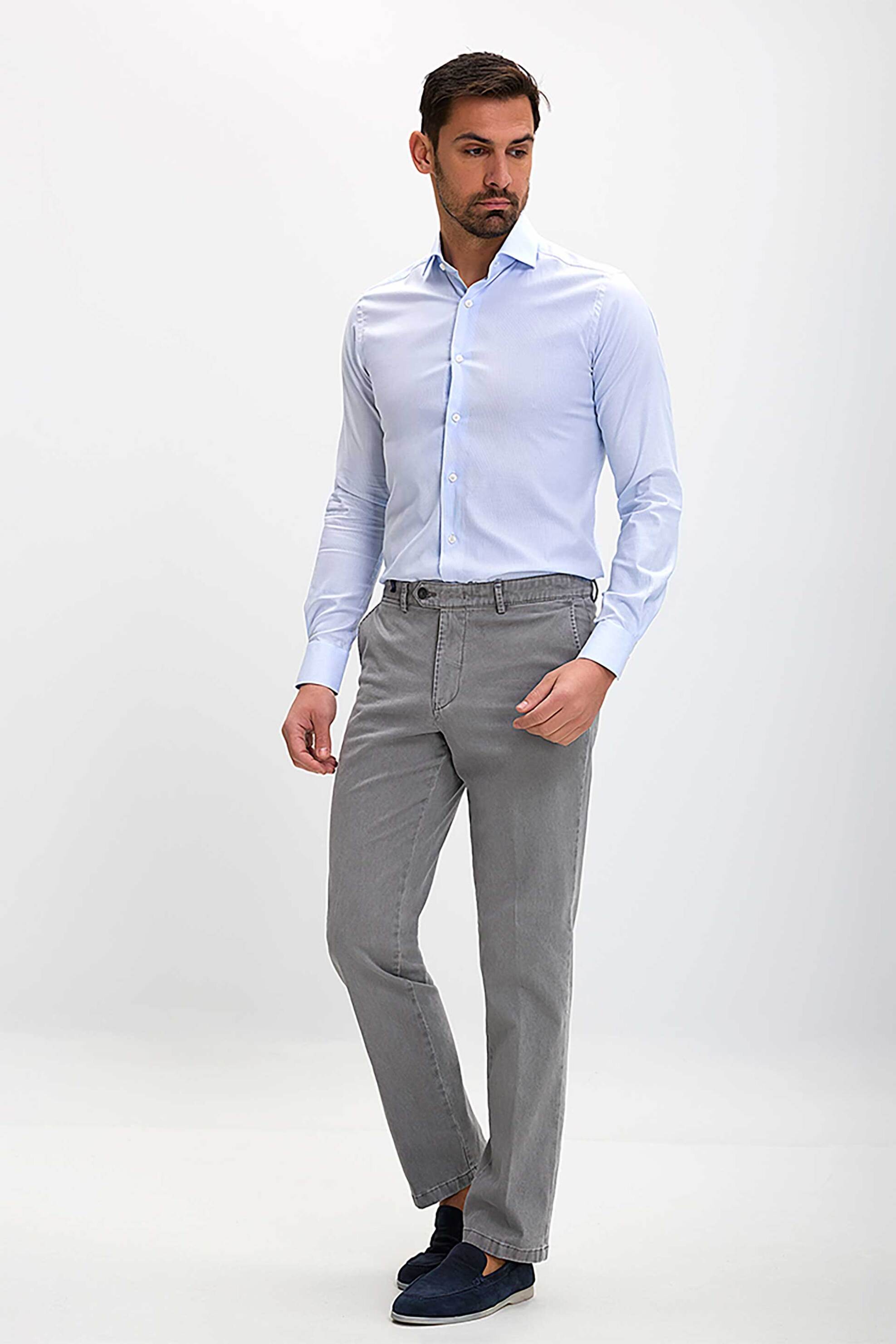 KAISER HOFF Kaiser Hoff ανδρικό παντελόνι chino Regular Fit - D124000641402100 Γκρι