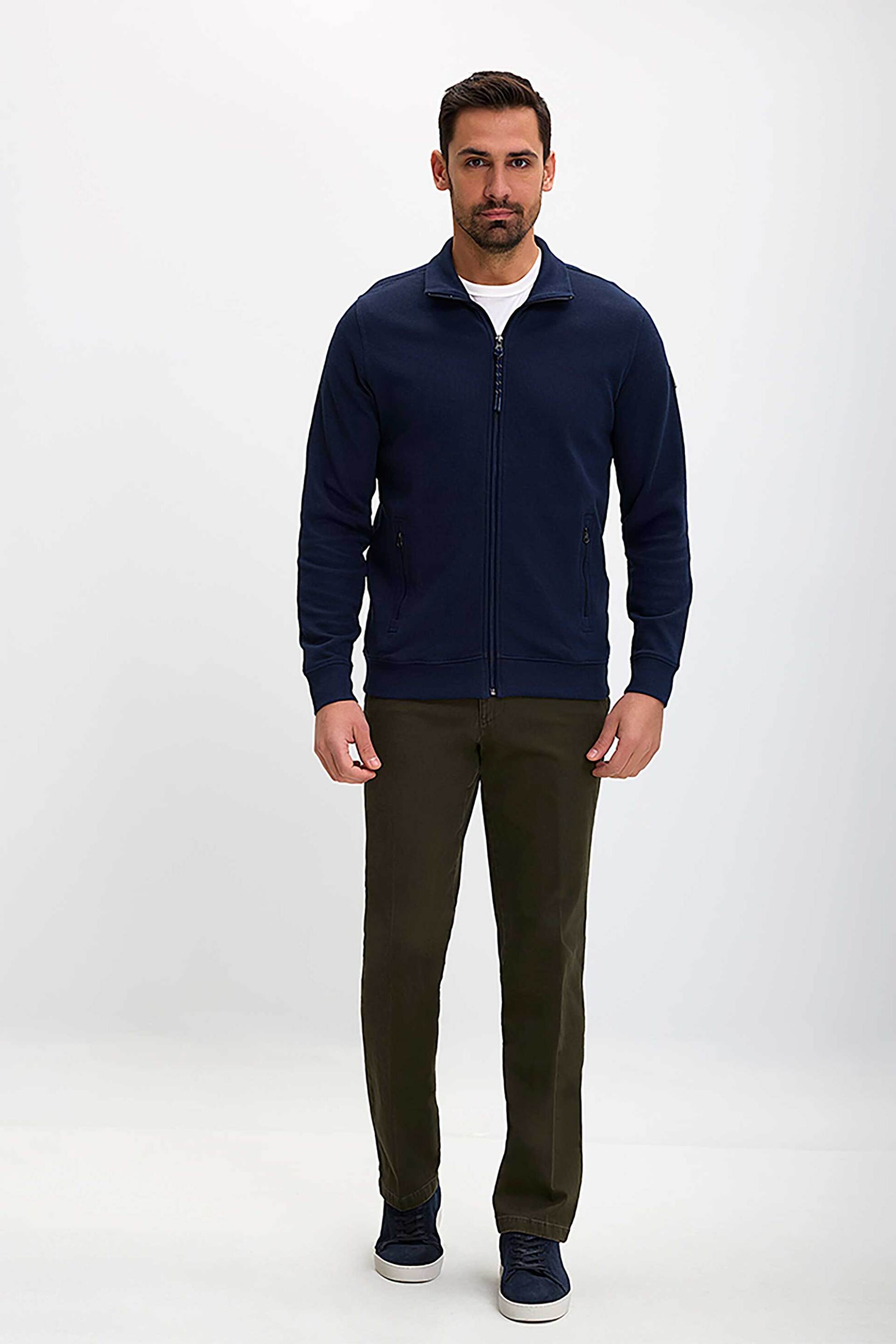 KAISER HOFF Kaiser Hoff ανδρικό παντελόνι chino Regular Fit - D124000661507100 Πράσινο Σκούρο