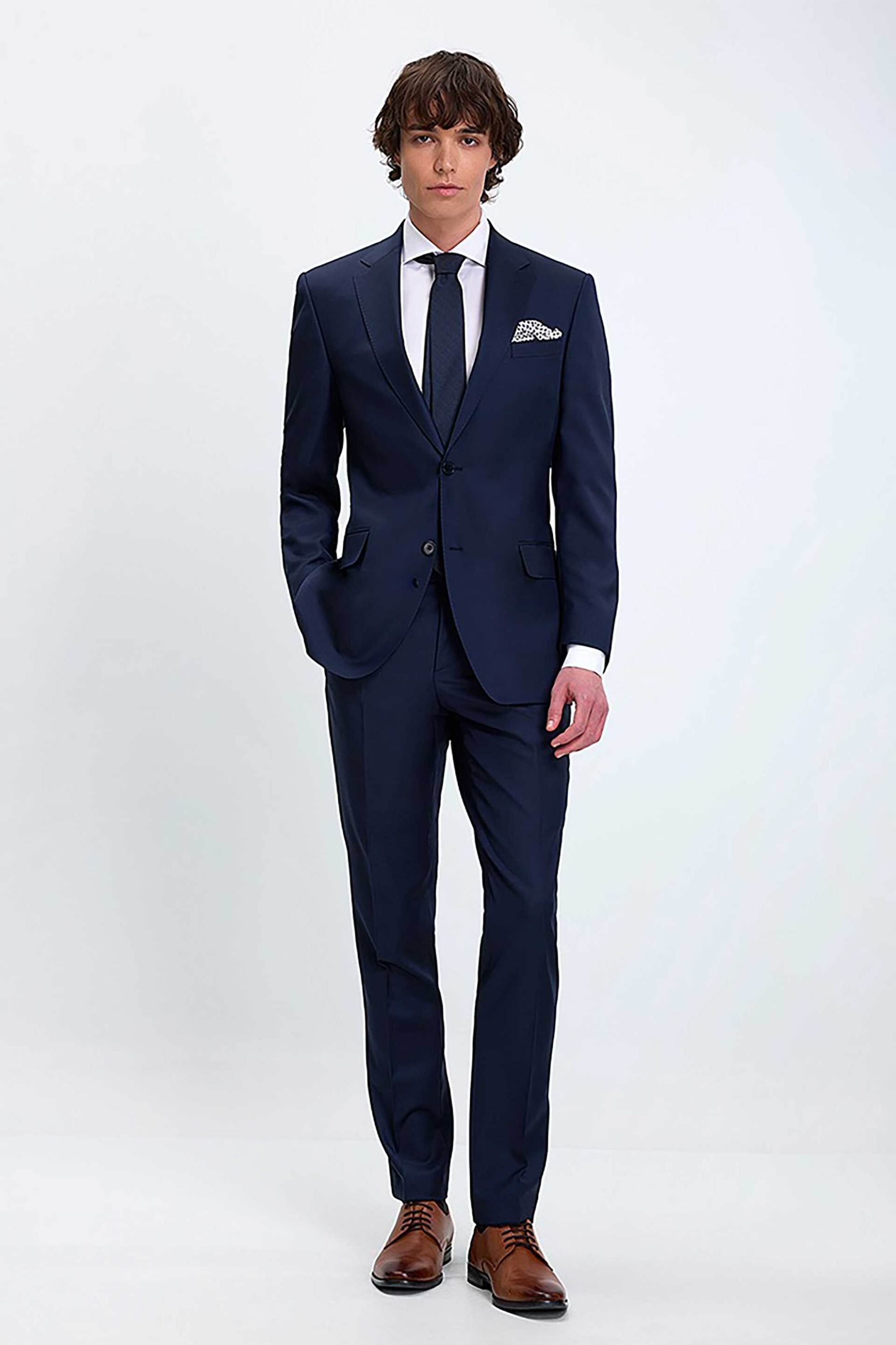 VARDAS Vardas ανδρικό κοστούμι Slim Fit - D102000761107100 Μπλε Σκούρο