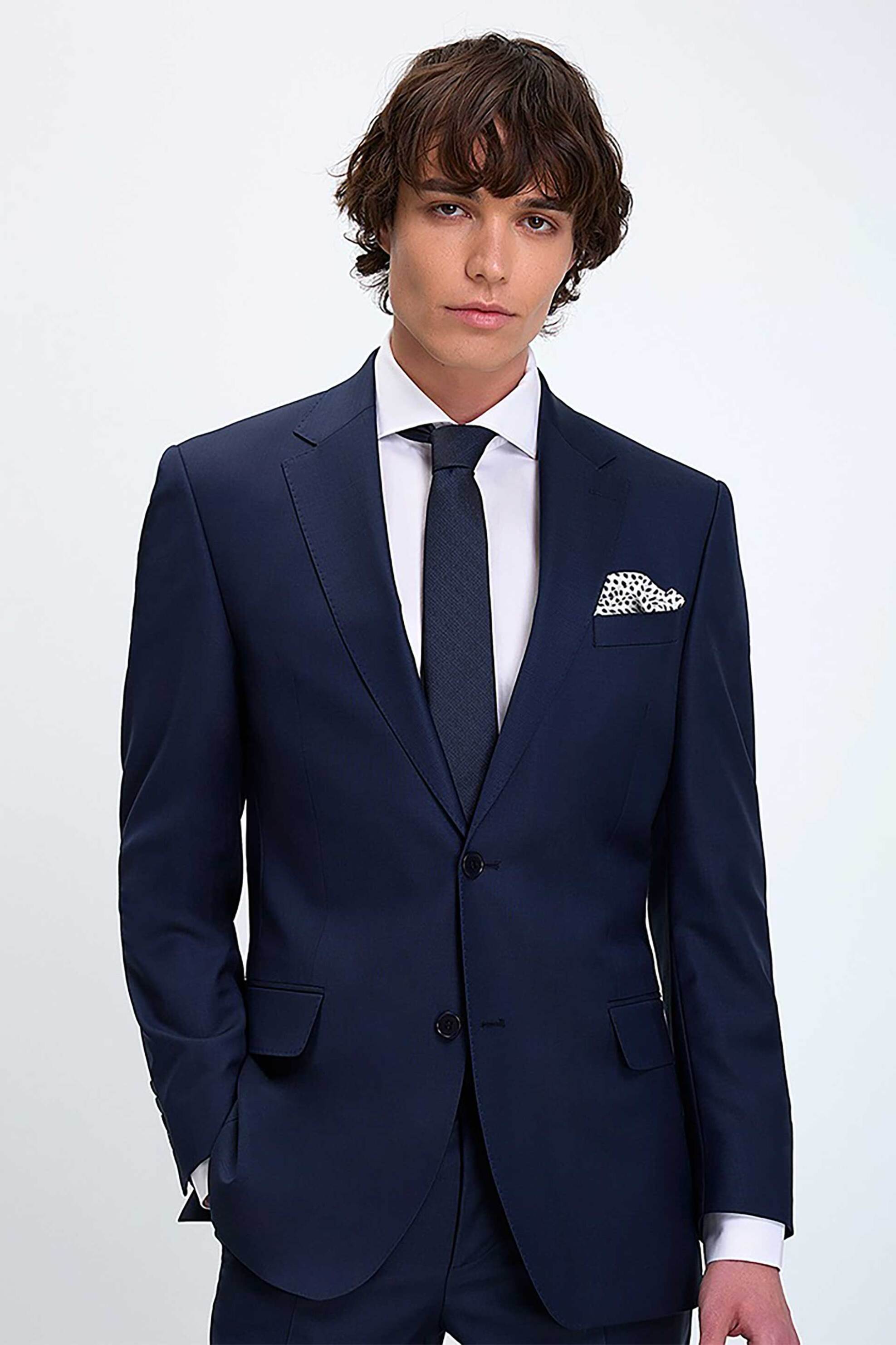 Vardas ανδρικό κοστούμι Slim Fit - D102000761107100 Μπλε Σκούρο φωτογραφία