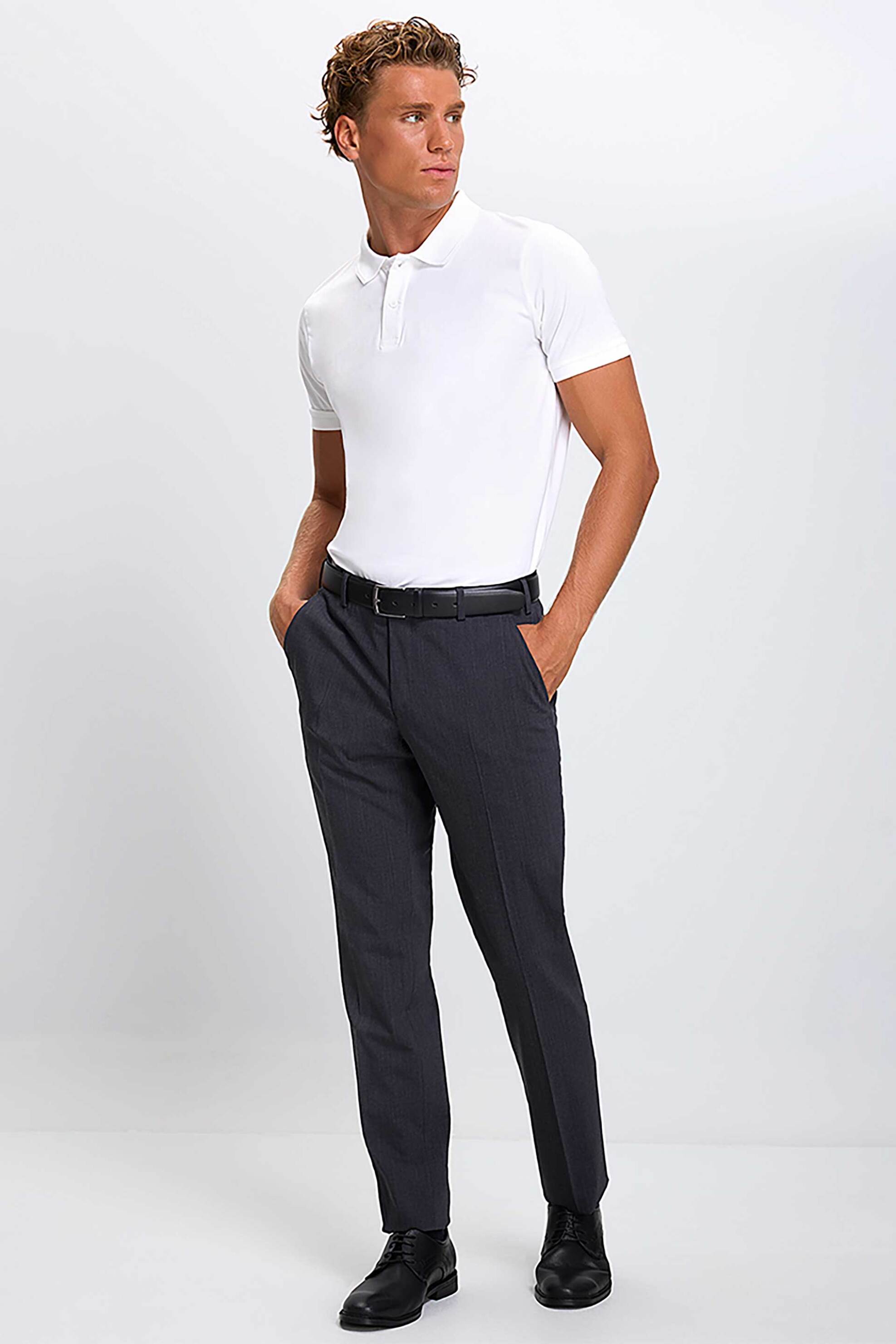 VARDAS Vardas ανδρικό παντελόνι chino Regular Fit - D106000381405100 Γκρι Σκούρο