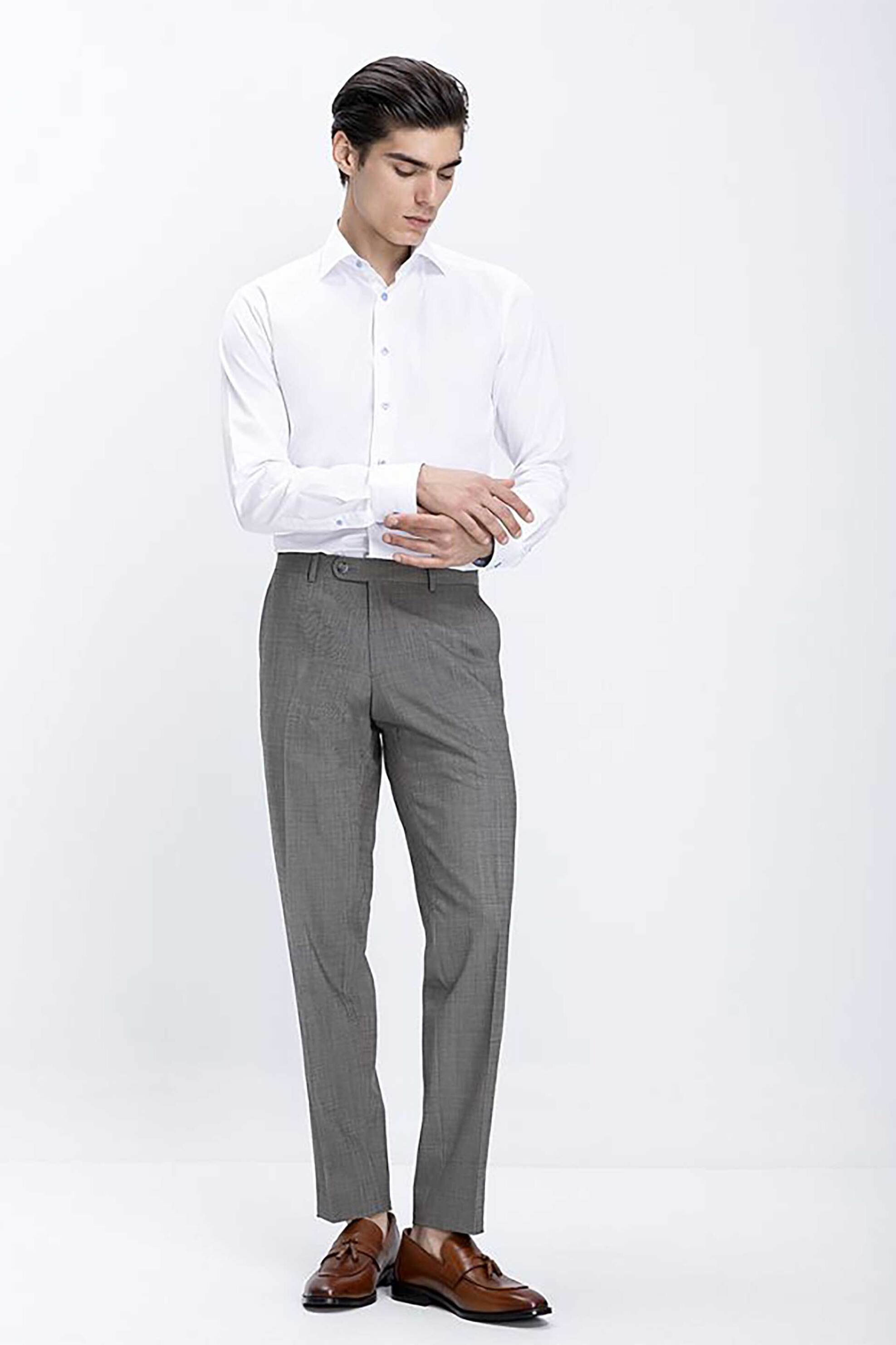 Kaiser Hoff ανδρικό παντελόνι Regular Fit - D106000781400100 Γκρι