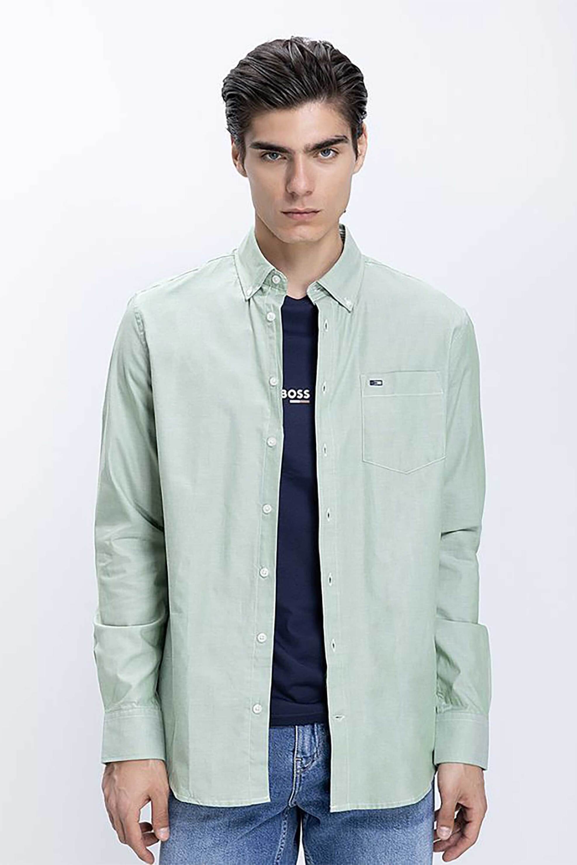 Basefield ανδρικό overshirt Regular Fit - D254001941500101 Πράσινο