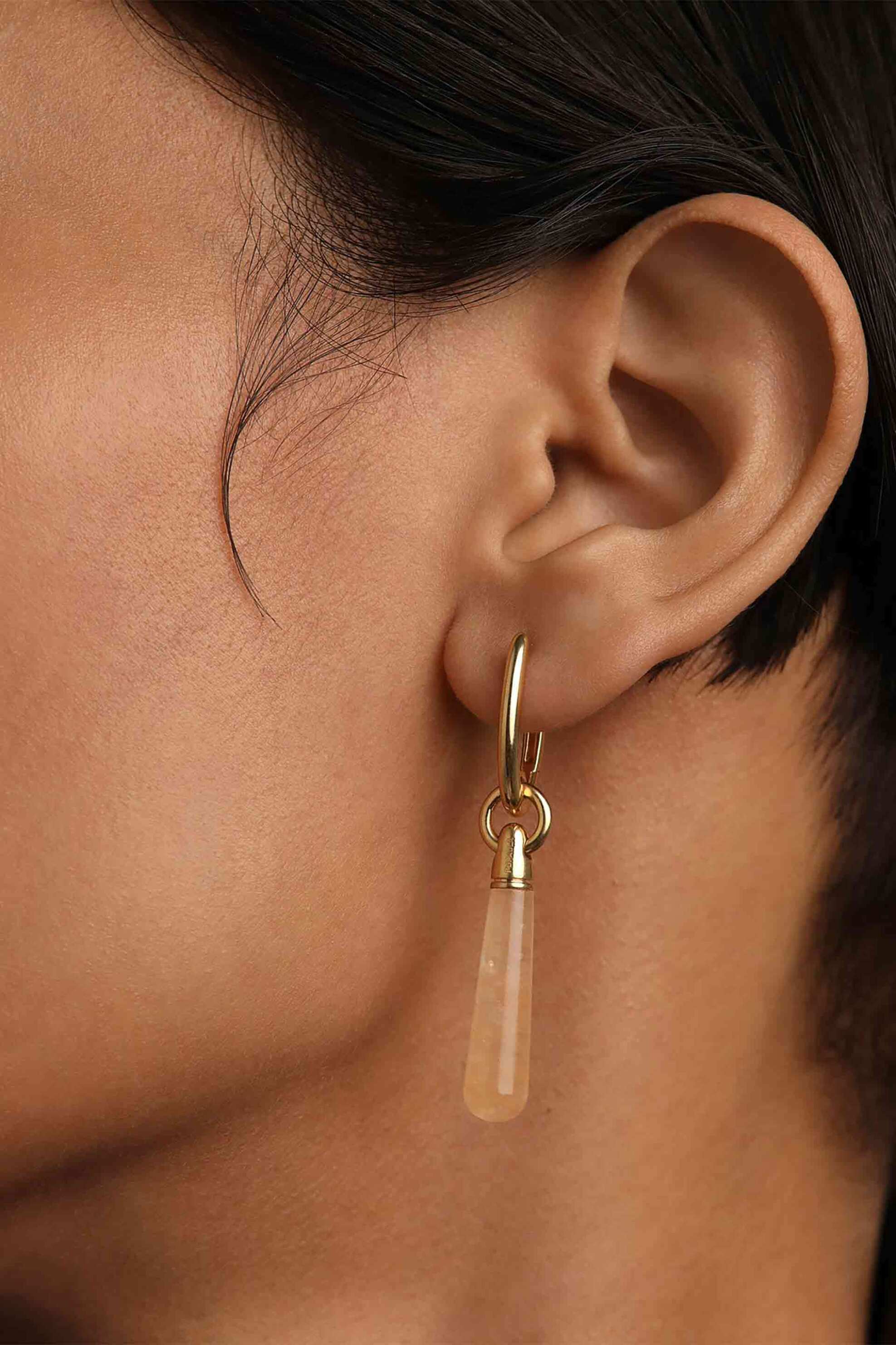 PDPAOLA PDPAOLA γυναικείο μονό σκουλαρίκι "Yellow Aventurine Large Jupiter" - PG01-090-U