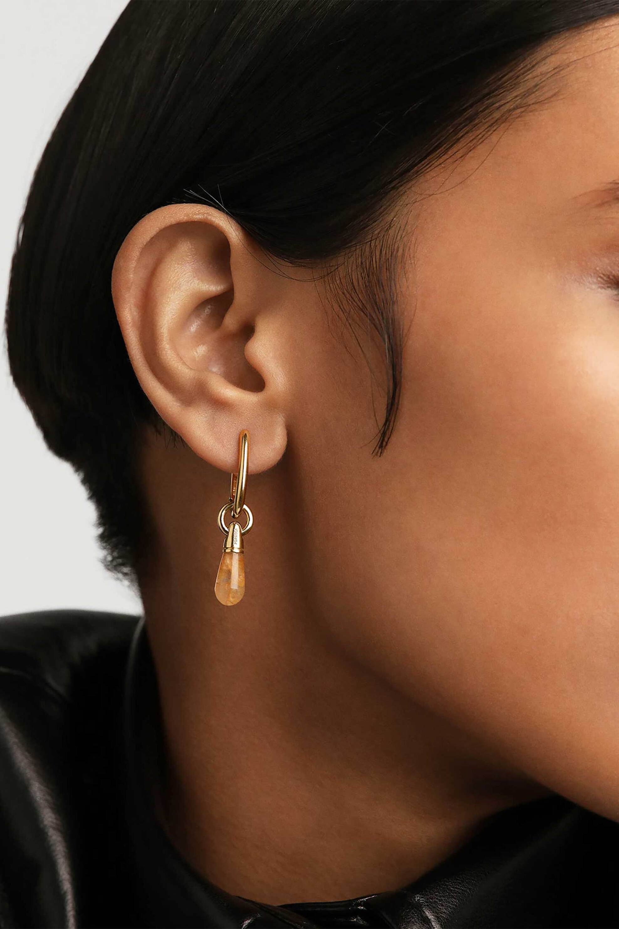 PDPAOLA γυναικείο μονό σκουλαρίκι "Yellow Aventurine Jupiter" - PG01-095-U φωτογραφία