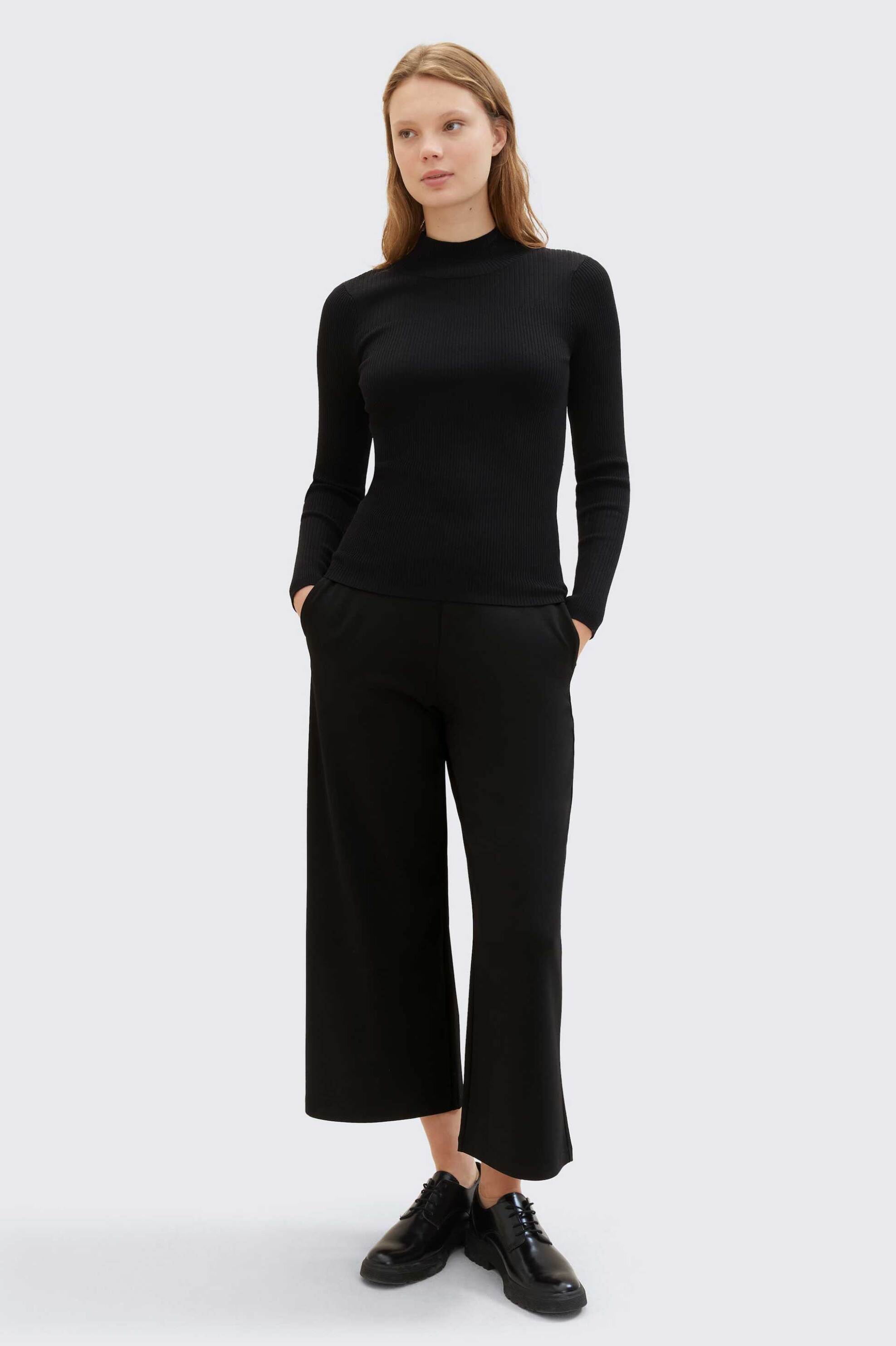 Tom Tailor γυναικεία ζιπ κιλότ με ελαστική μέση - 1042304 Μαύρο