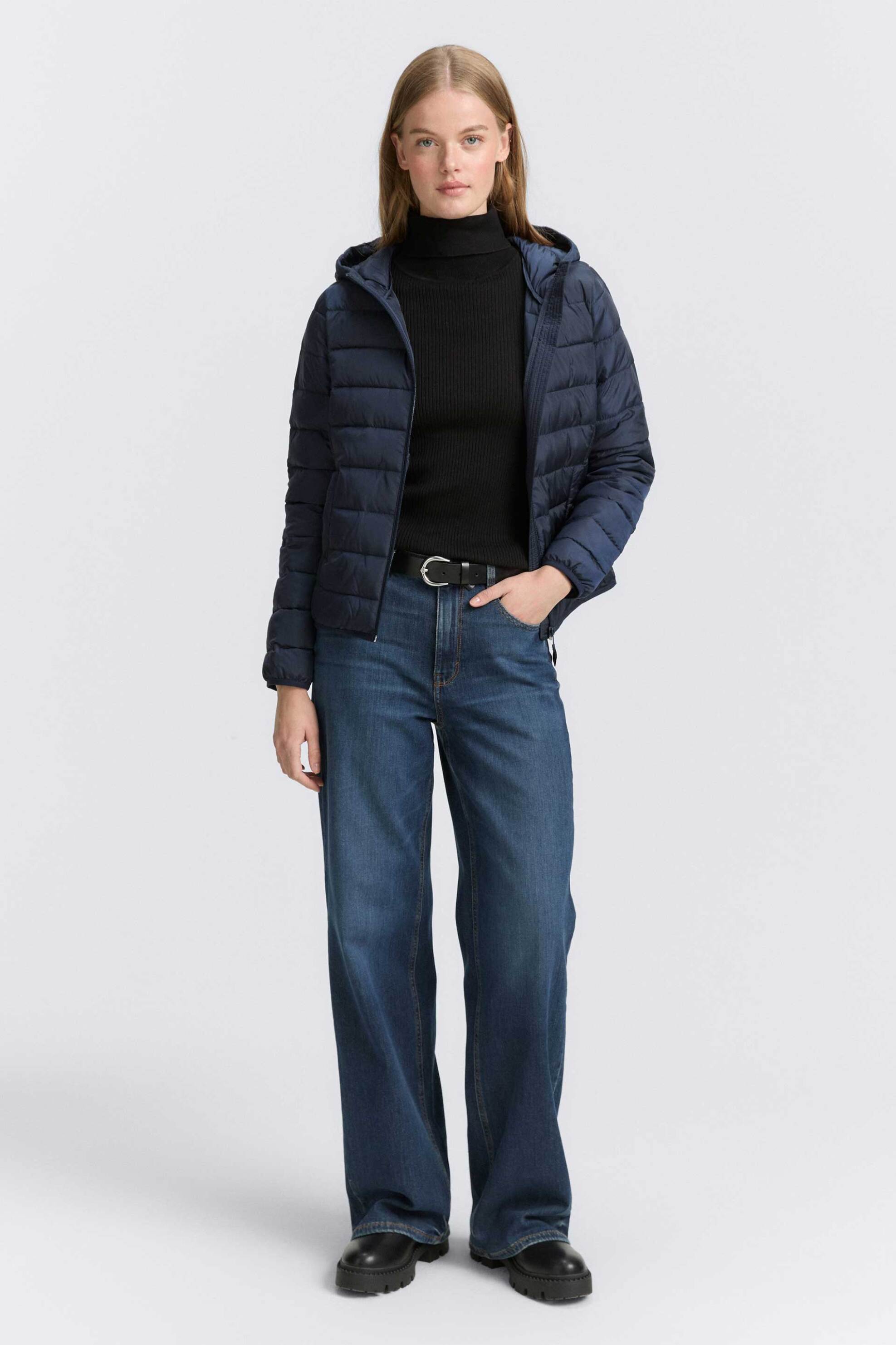 Tom Tailor γυναικείο μπουφάν με καπιτονέ σχέδιο και κουκούλα - 1042098 Μπλε Σκούρο φωτογραφία