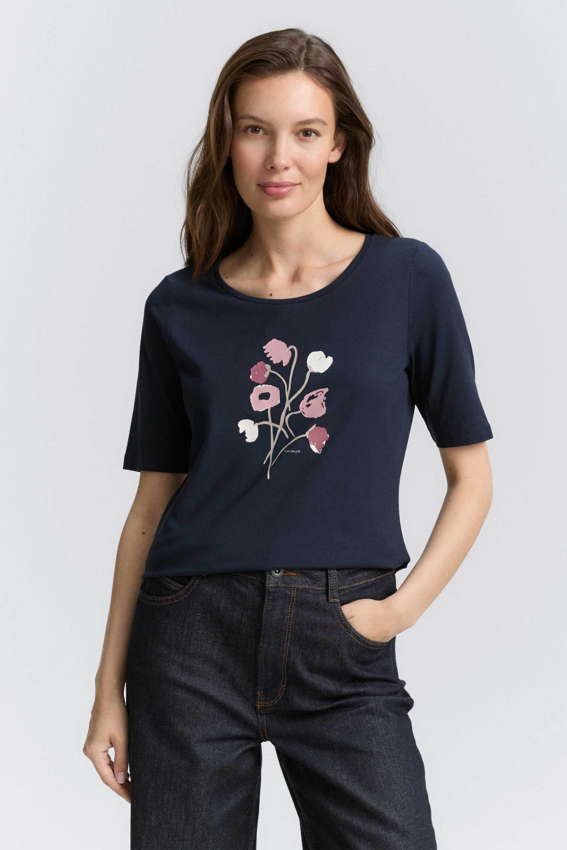 Tom Tailor γυναικεία μπλούζα με print - 1047062 Μπλε Navy