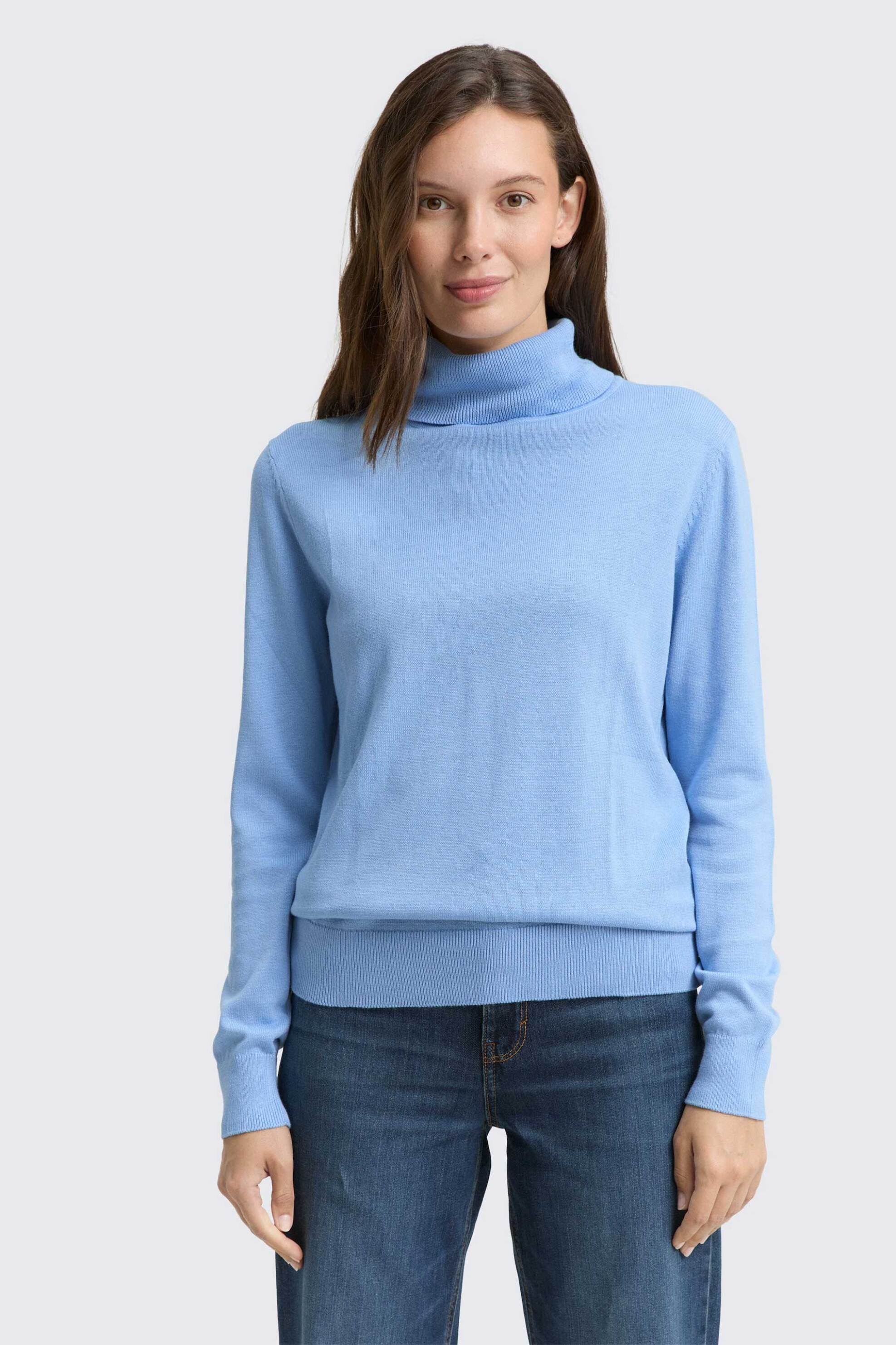 Tom Tailor γυναικεία πλεκτή μπλούζα ζιβάγκο μονόχρωμη