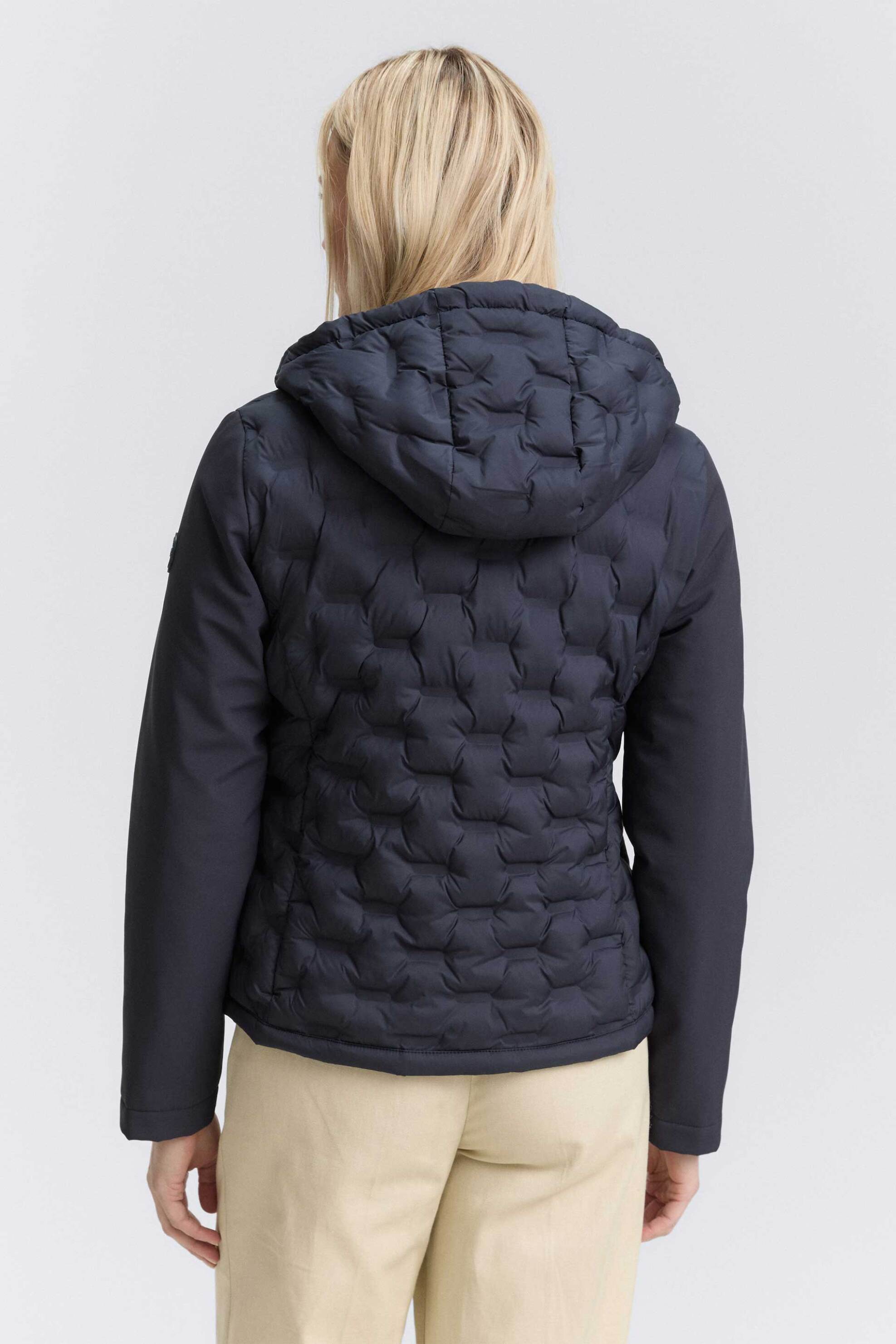 Tom Tailor γυναικείο αδιάβροχο μπουφάν με καπιτονέ σχέδιο και κουκούλα - 1046596 Μπλε Σκούρο φωτογραφία