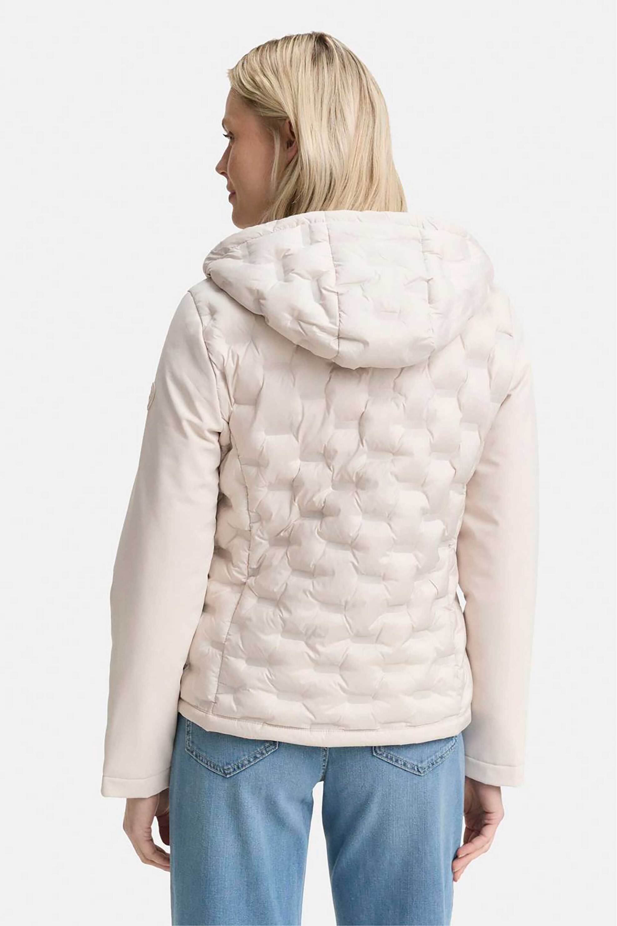 Tom Tailor γυναικείο αδιάβροχο μπουφάν με καπιτονέ σχέδιο και κουκούλα - 1046596 Μπεζ φωτογραφία